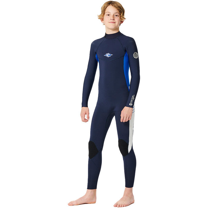 Junior Dawn patrol 3/2 back zip steamer kids wetsuit - Navy