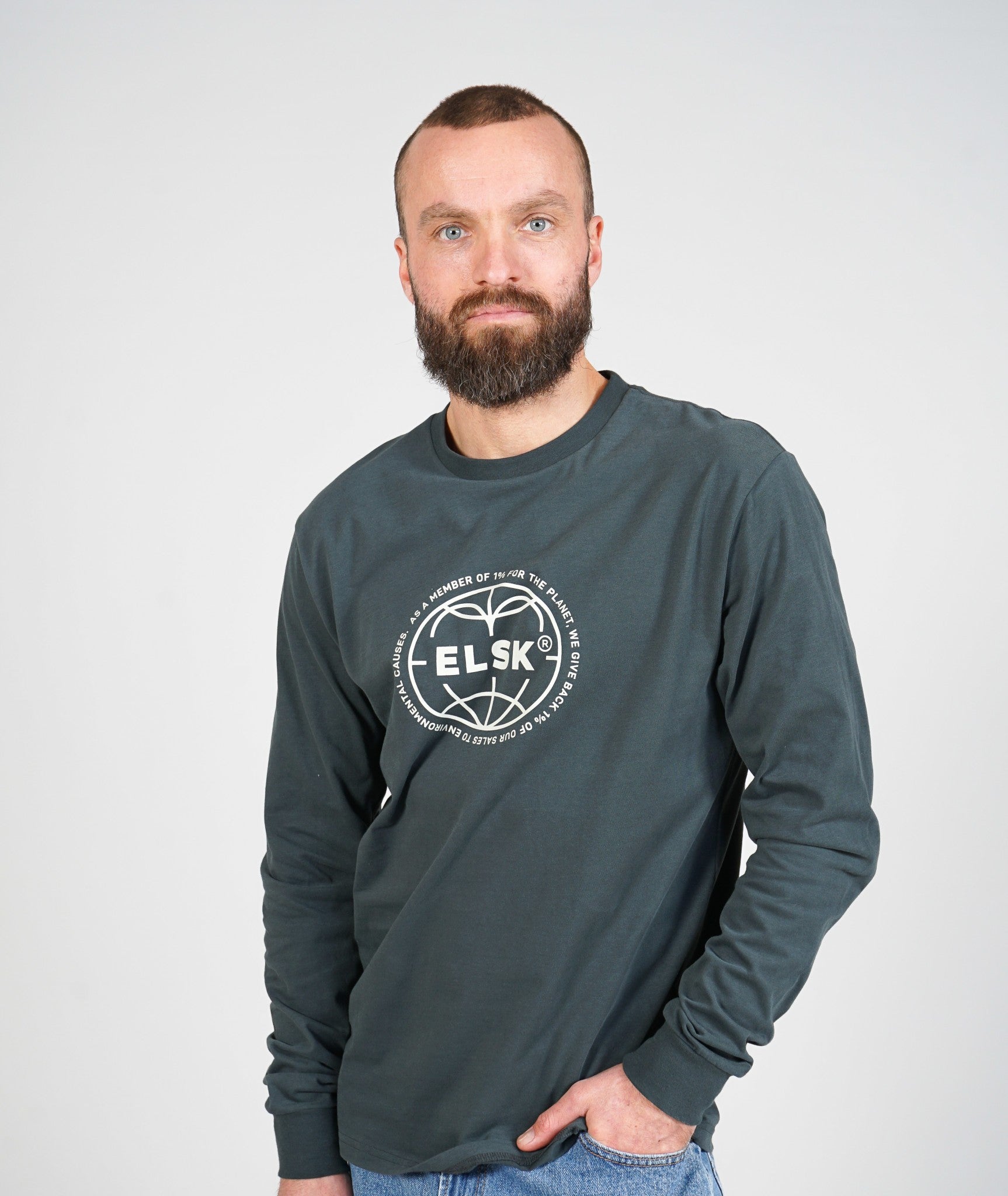 Statement Globe Men'S Brushed Ls T-Shirt