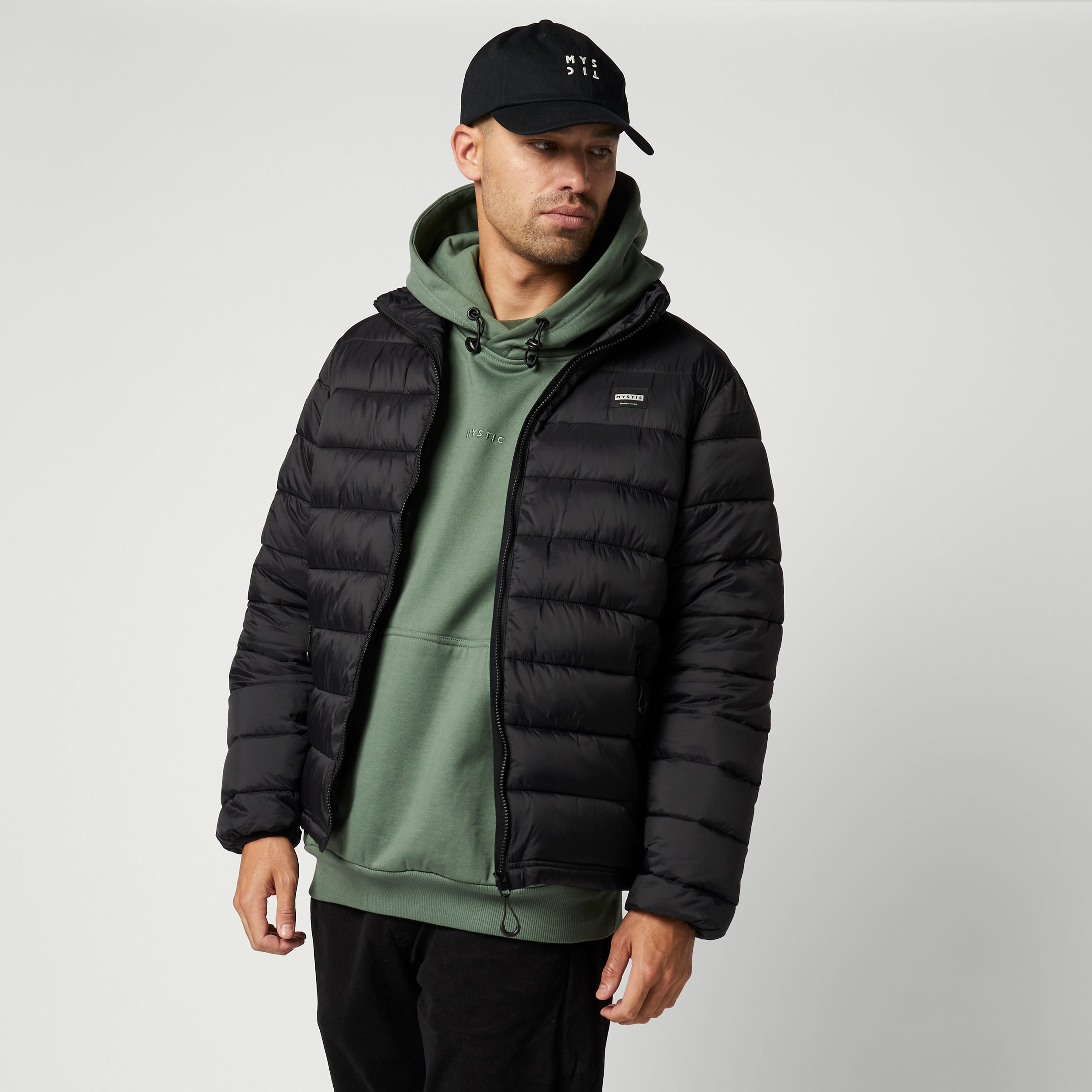 Quilted Midlayer Jacket - Black