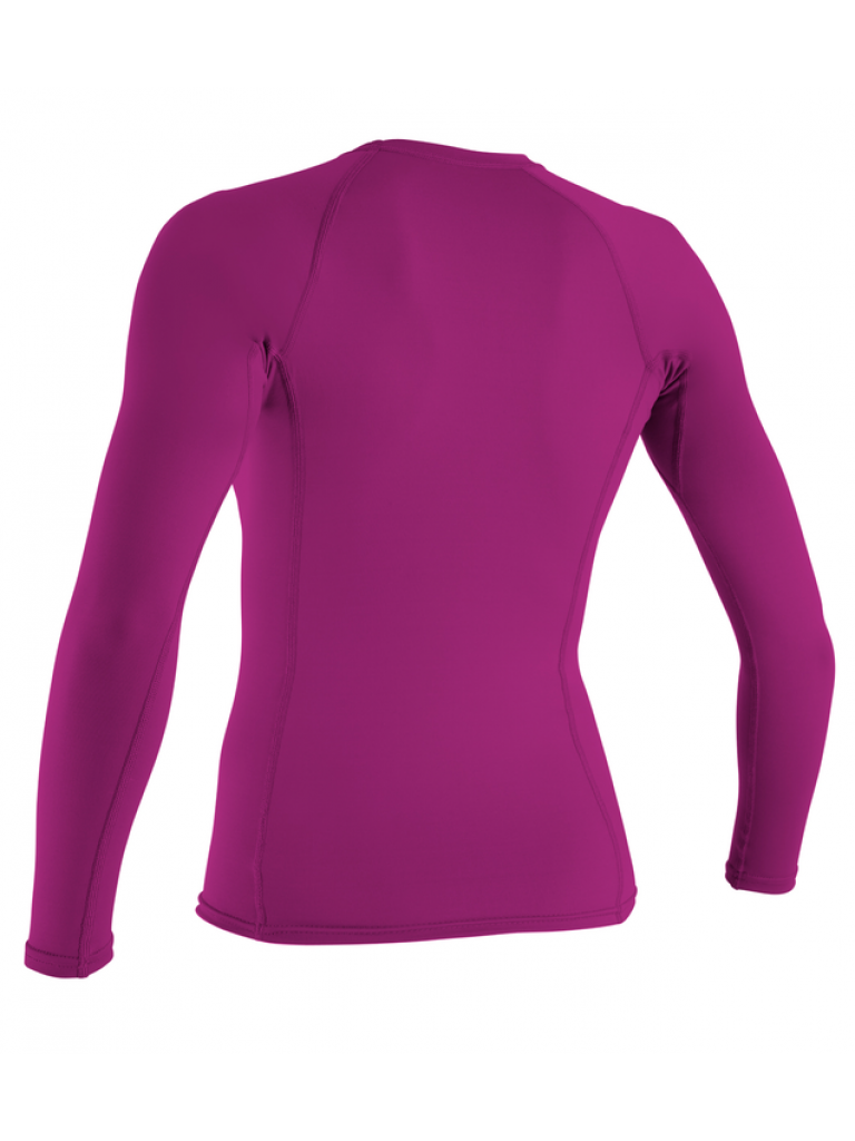 Wms Basickins L/S Rash Guard - Foxpink