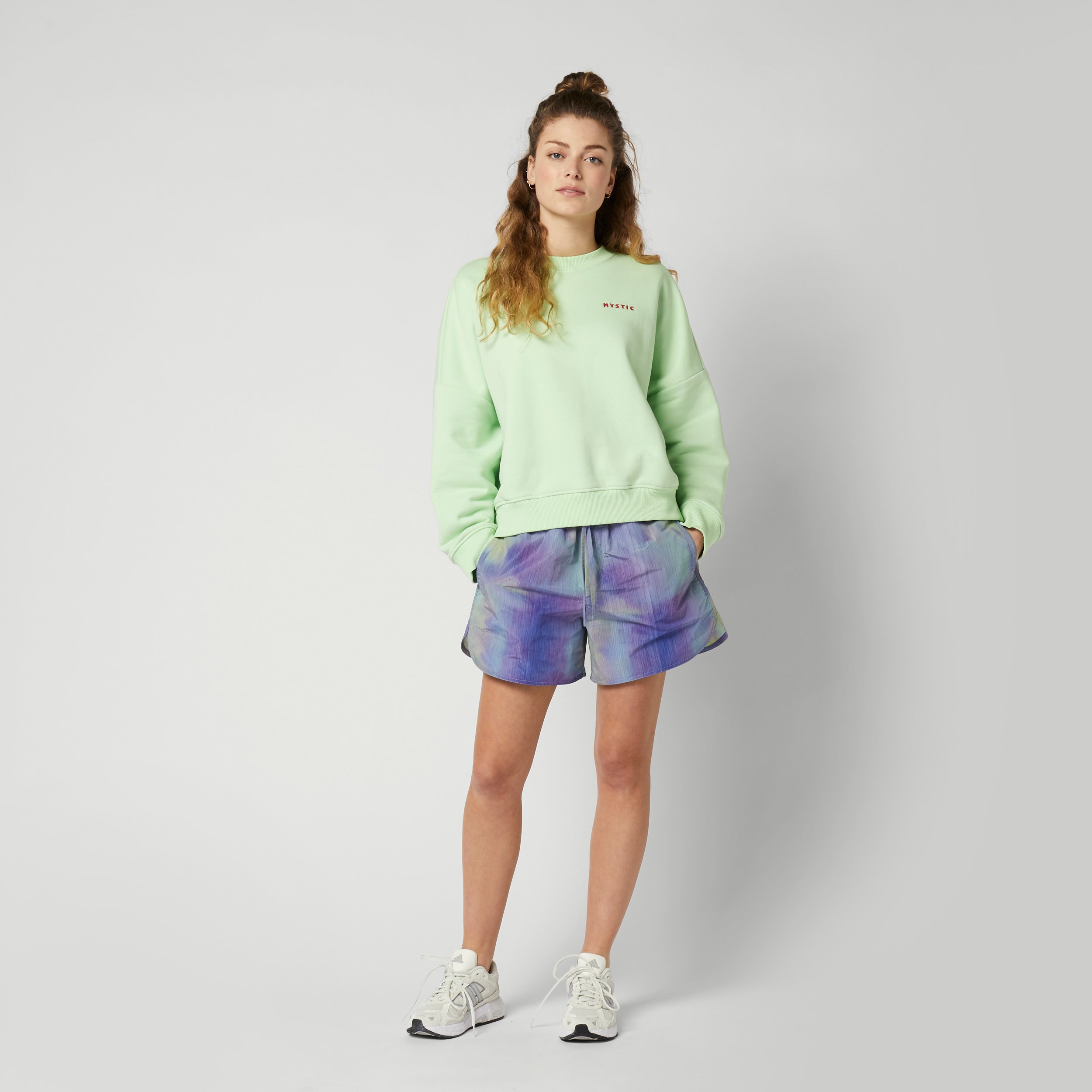 Mystic - Dropped Shoulder Crew Sweat Women - Lime Green