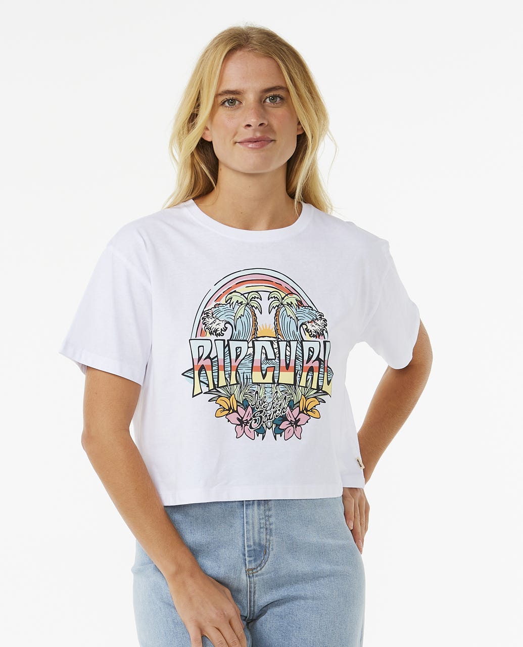 Block Party Crop Short Sleeve Tee