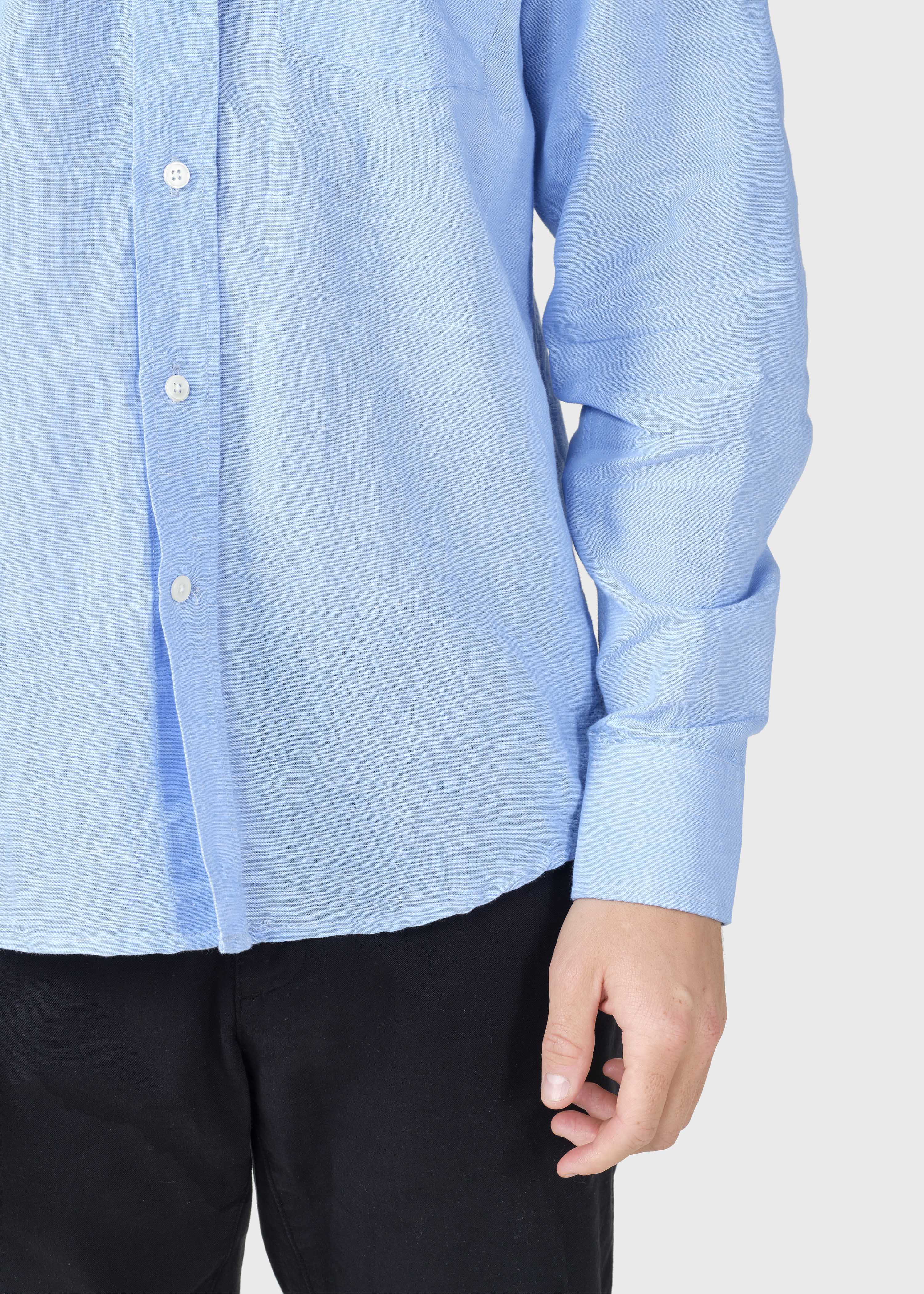 Benjamin Linen Shirt - Blue Melange