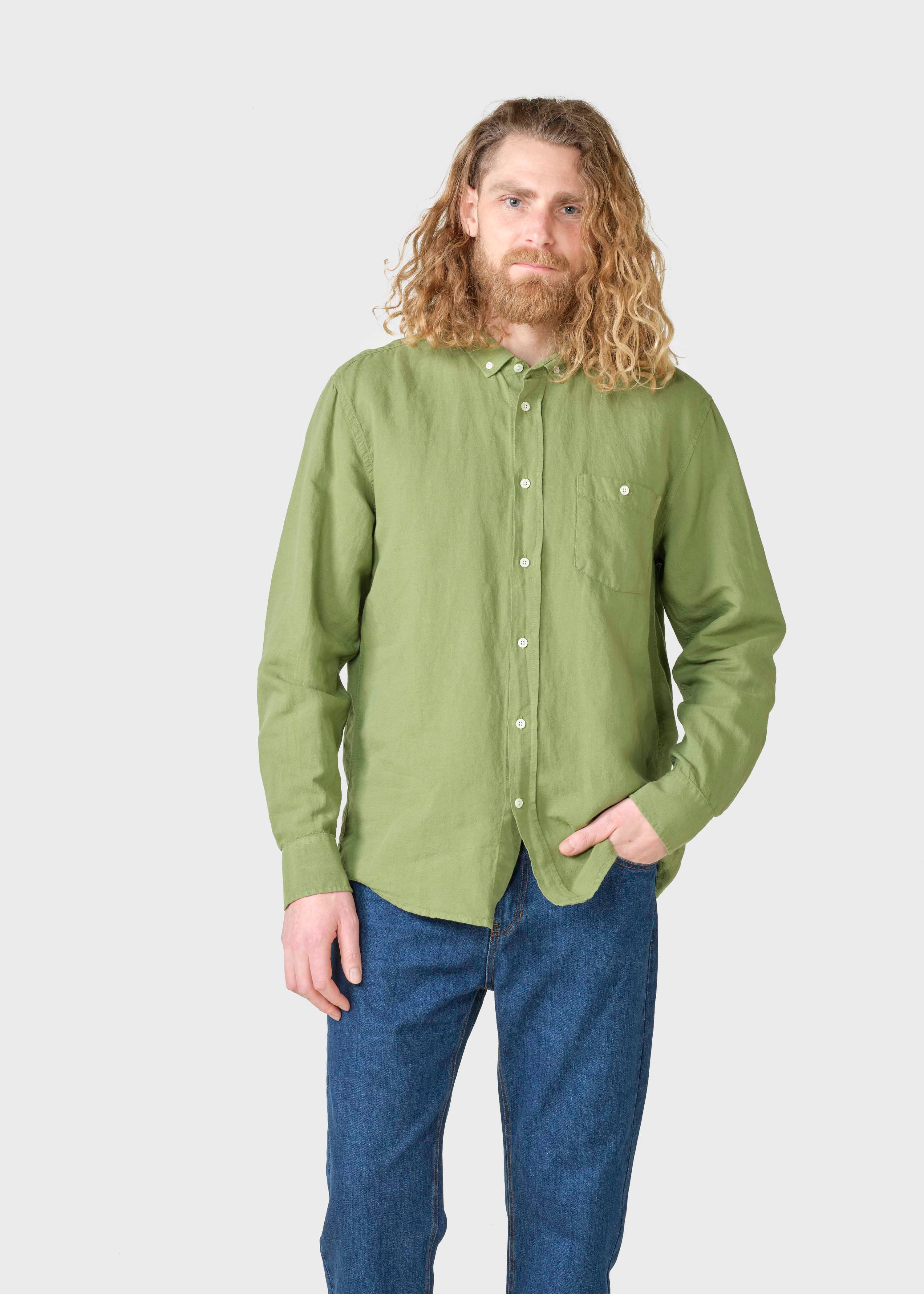 Benjamin Linen Shirt - Forest Green