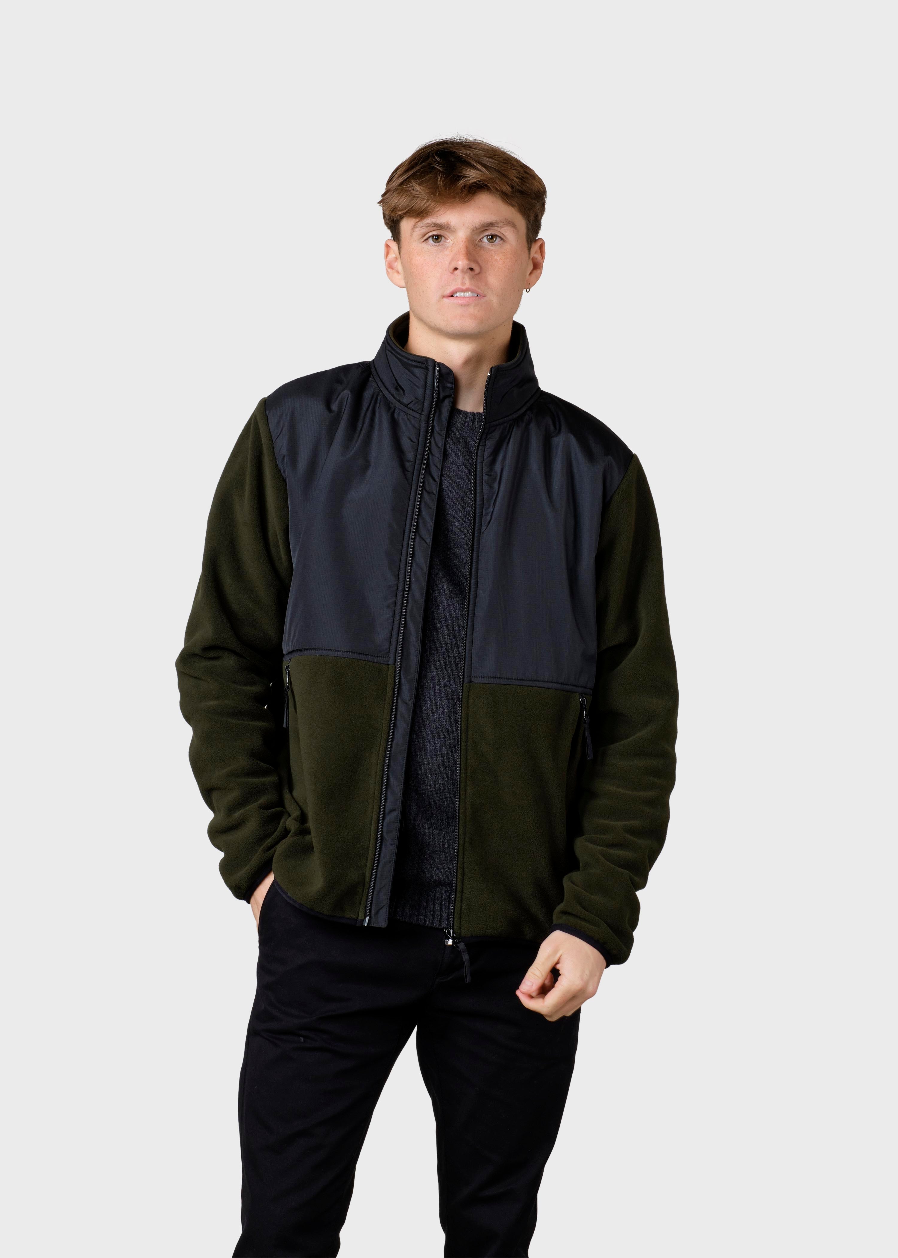 Midi Fleece Jacket - Black/olive