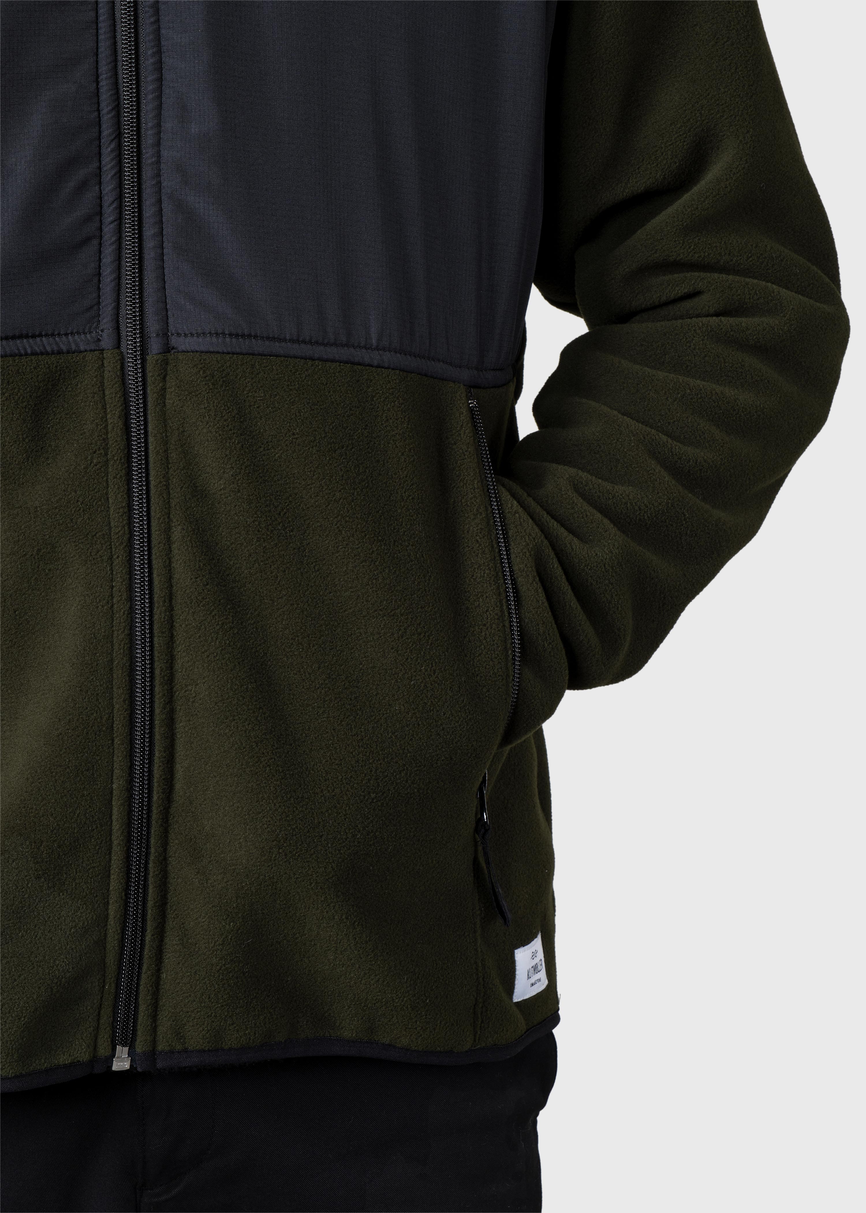 Midi Fleece Jacket - Black/olive