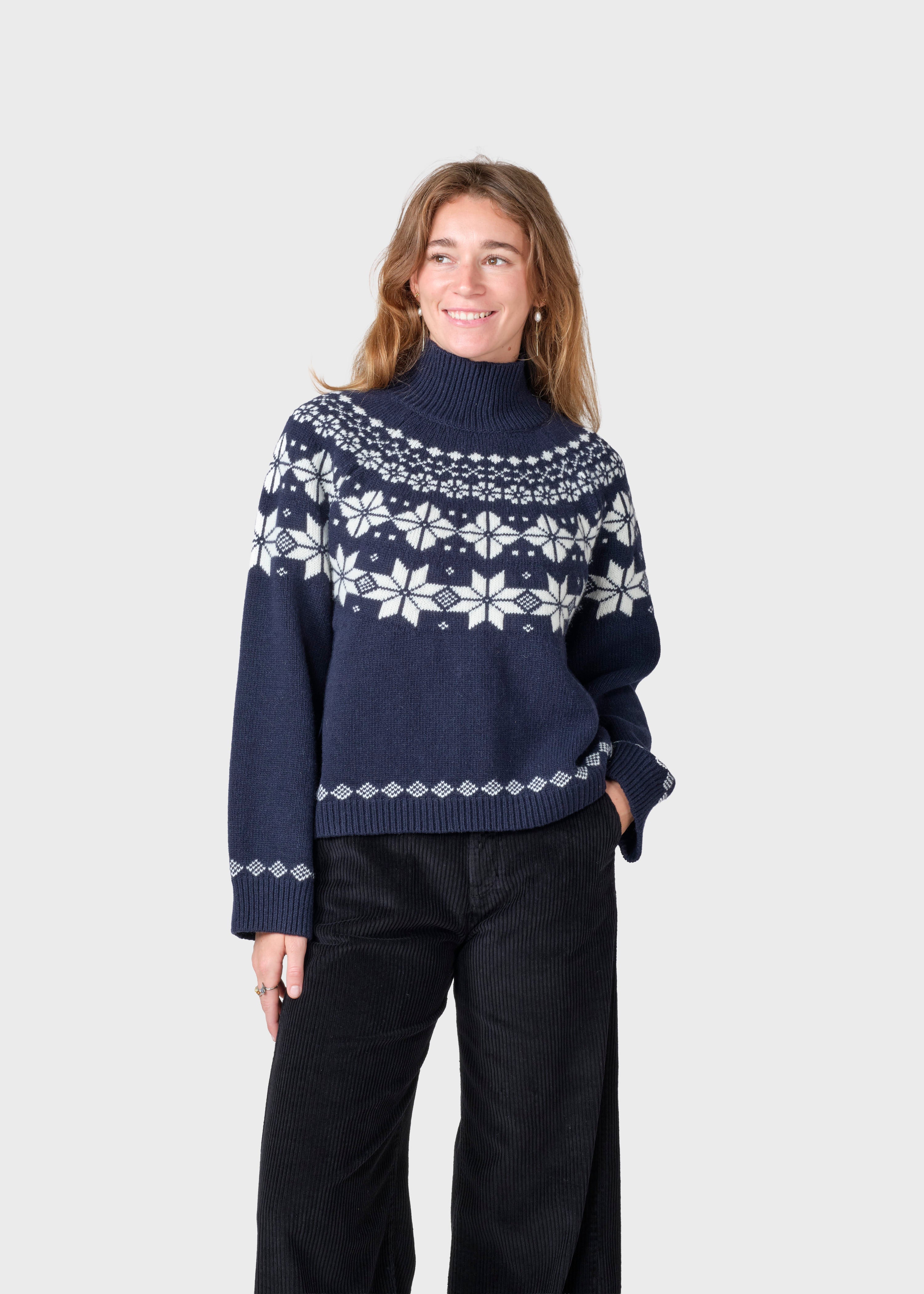 Claire Knit - Navy/cream