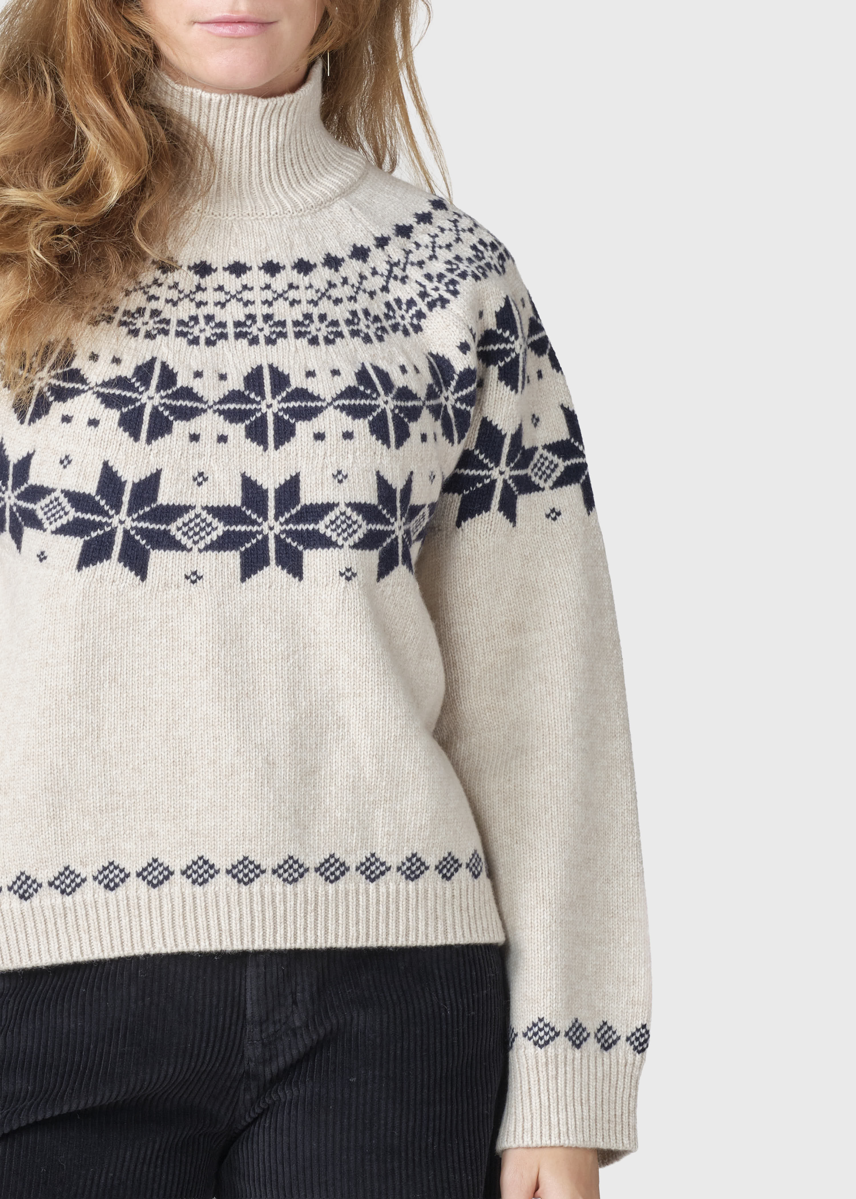 Claire Knit - Pastel Sand/navy