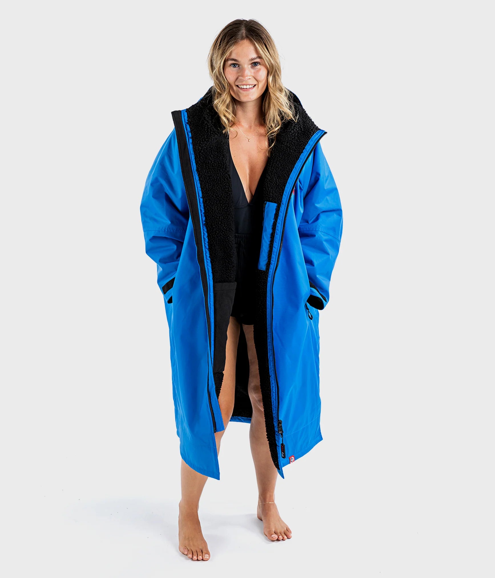 Dryrobe advance long sleeve poncho | voksne | black cobalt blue black - recycled