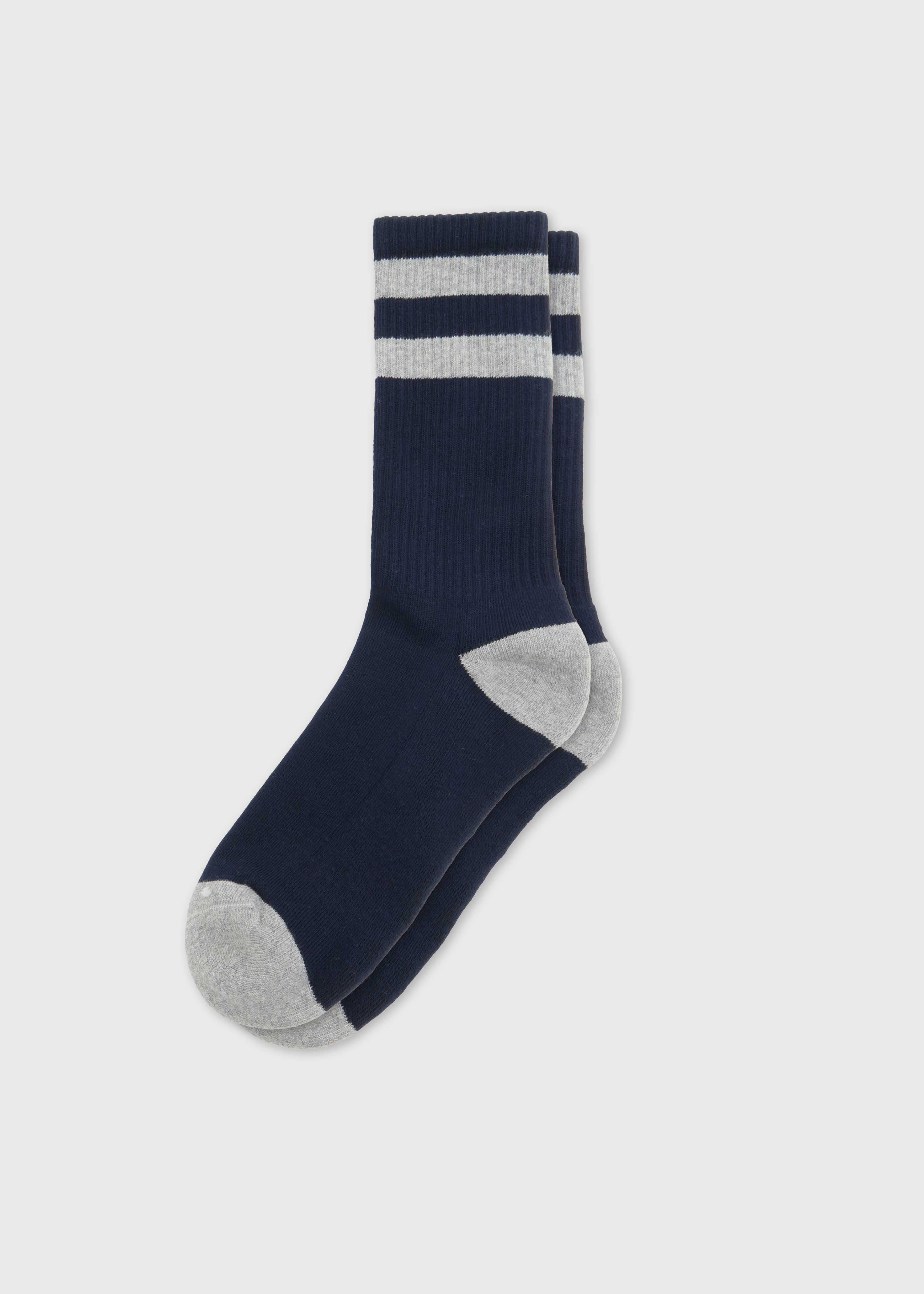 Contrast Cotton Sock - Navy/light Grey
