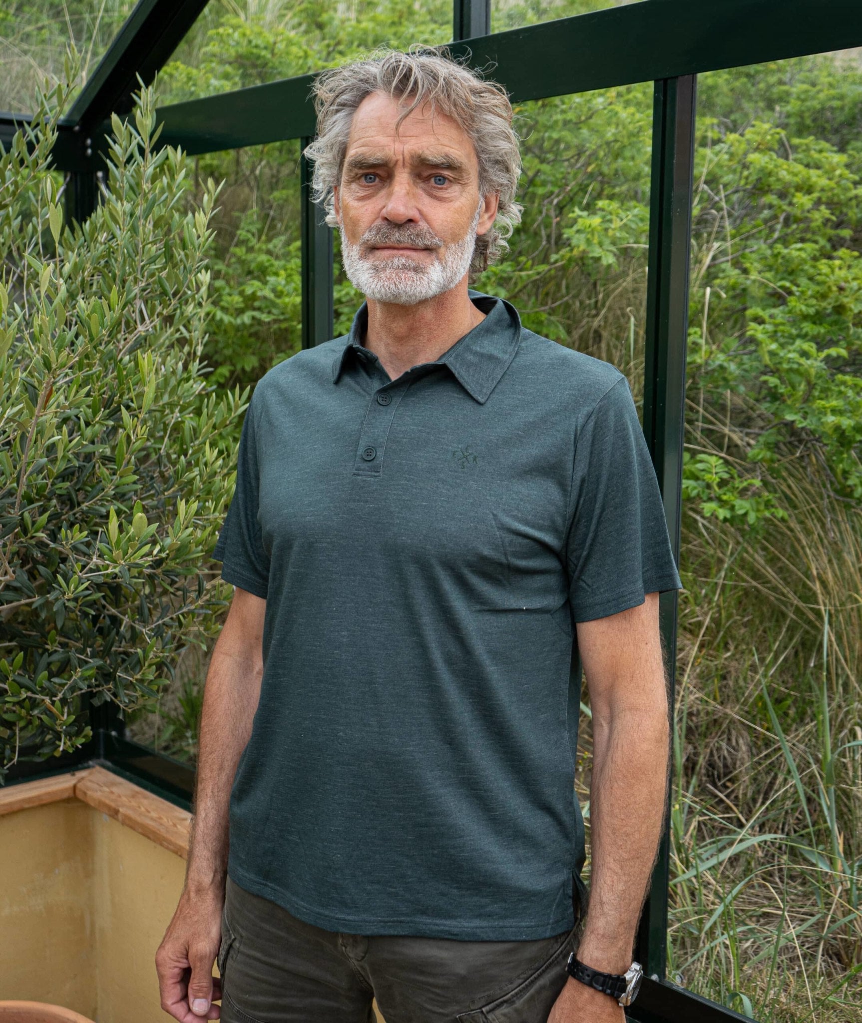 1808 | Elsk® Sc.X.Emb Wool Men'S Polo | Stone Green