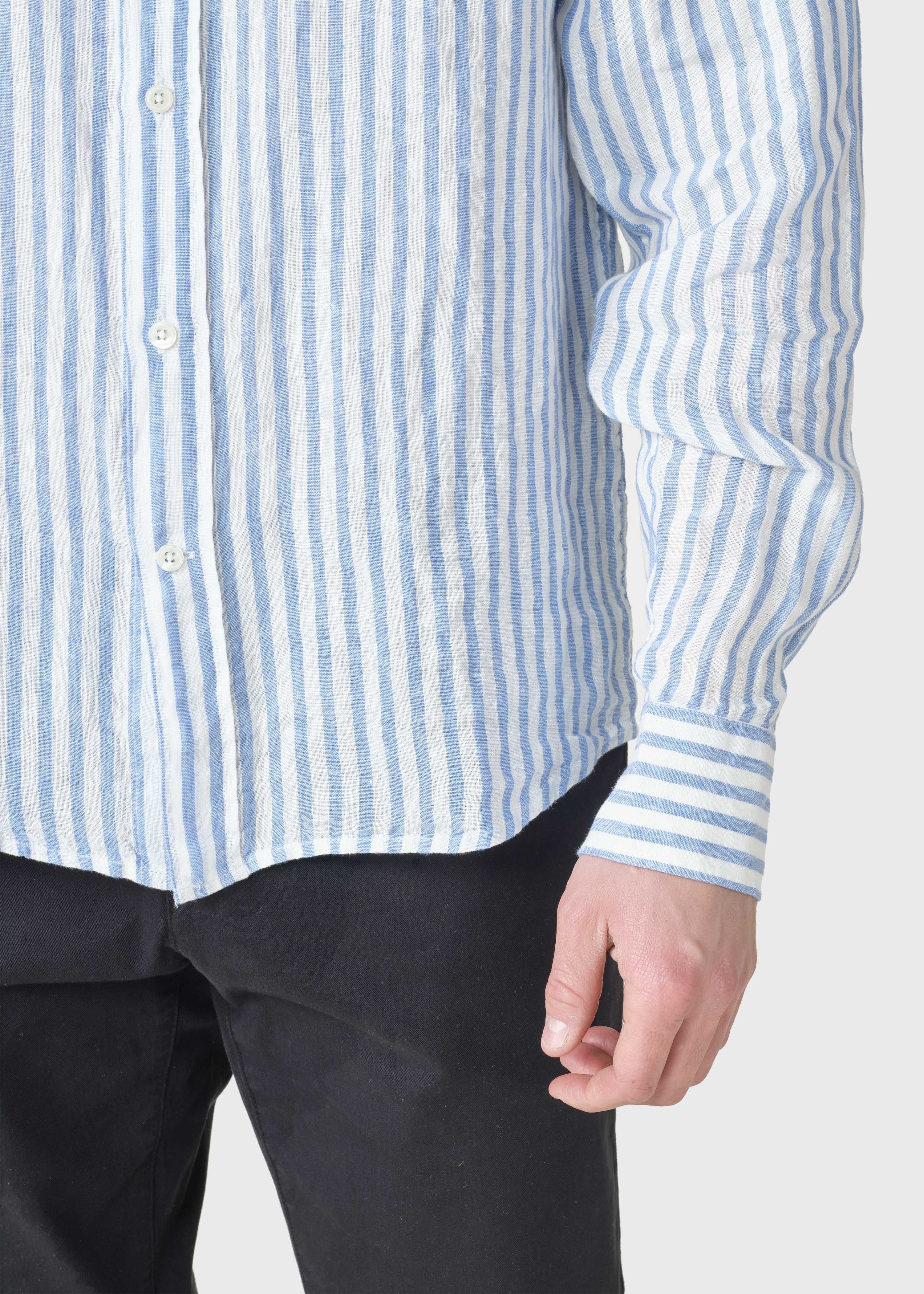 Dennis Striped Shirt - Cream/light Blue