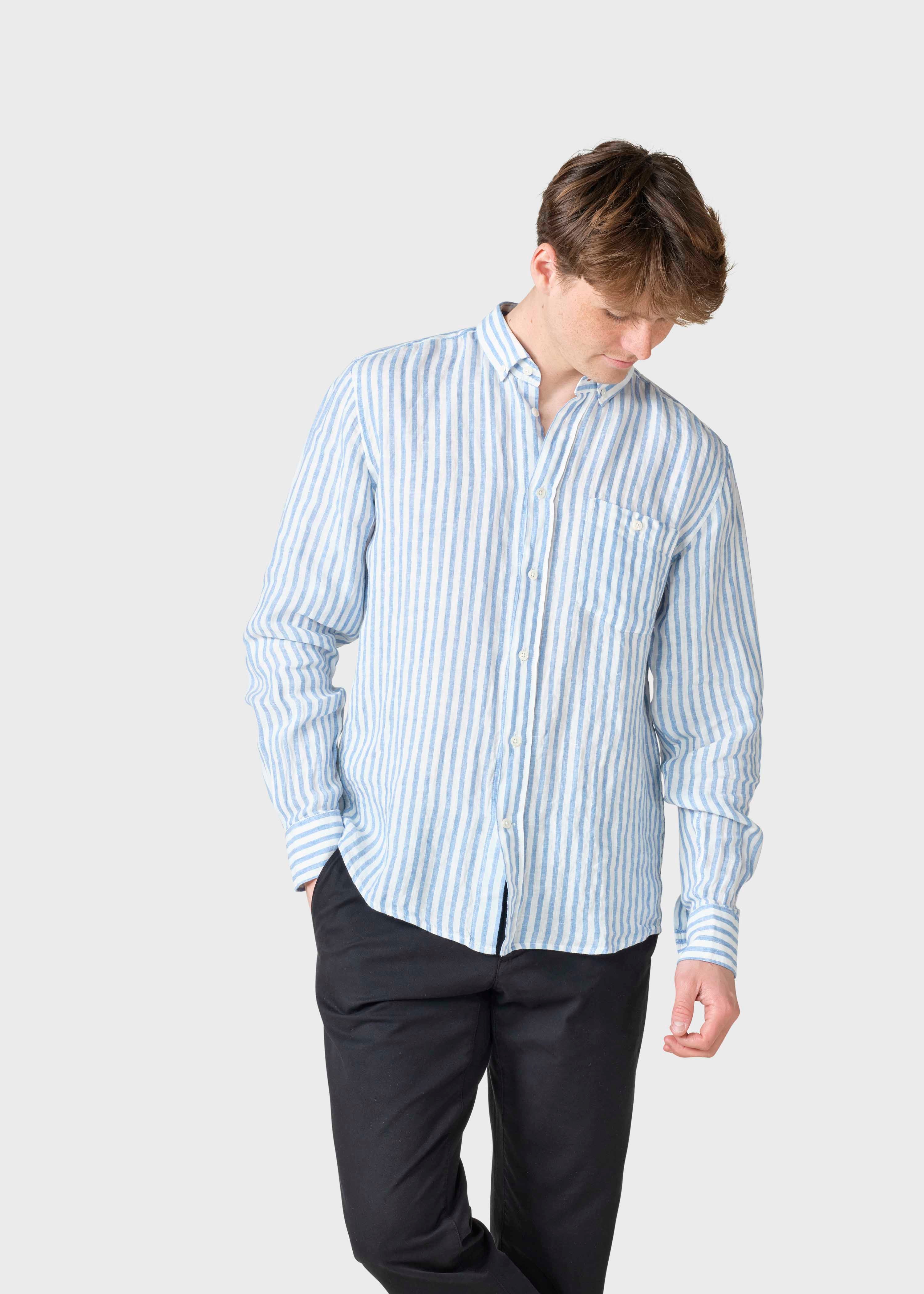 Dennis Striped Shirt - Cream/light Blue