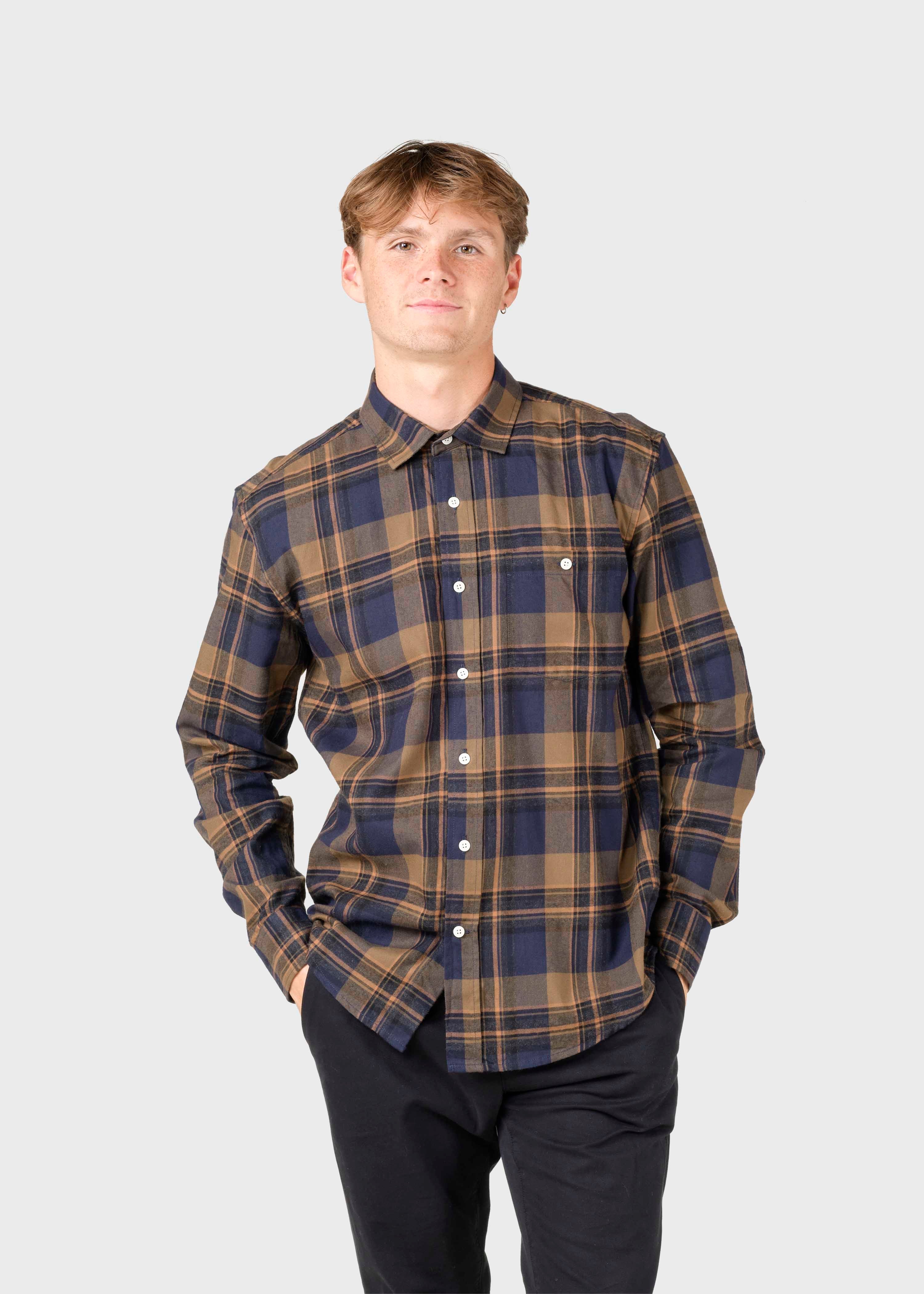 Eddie Shirt - Black/brown/navy