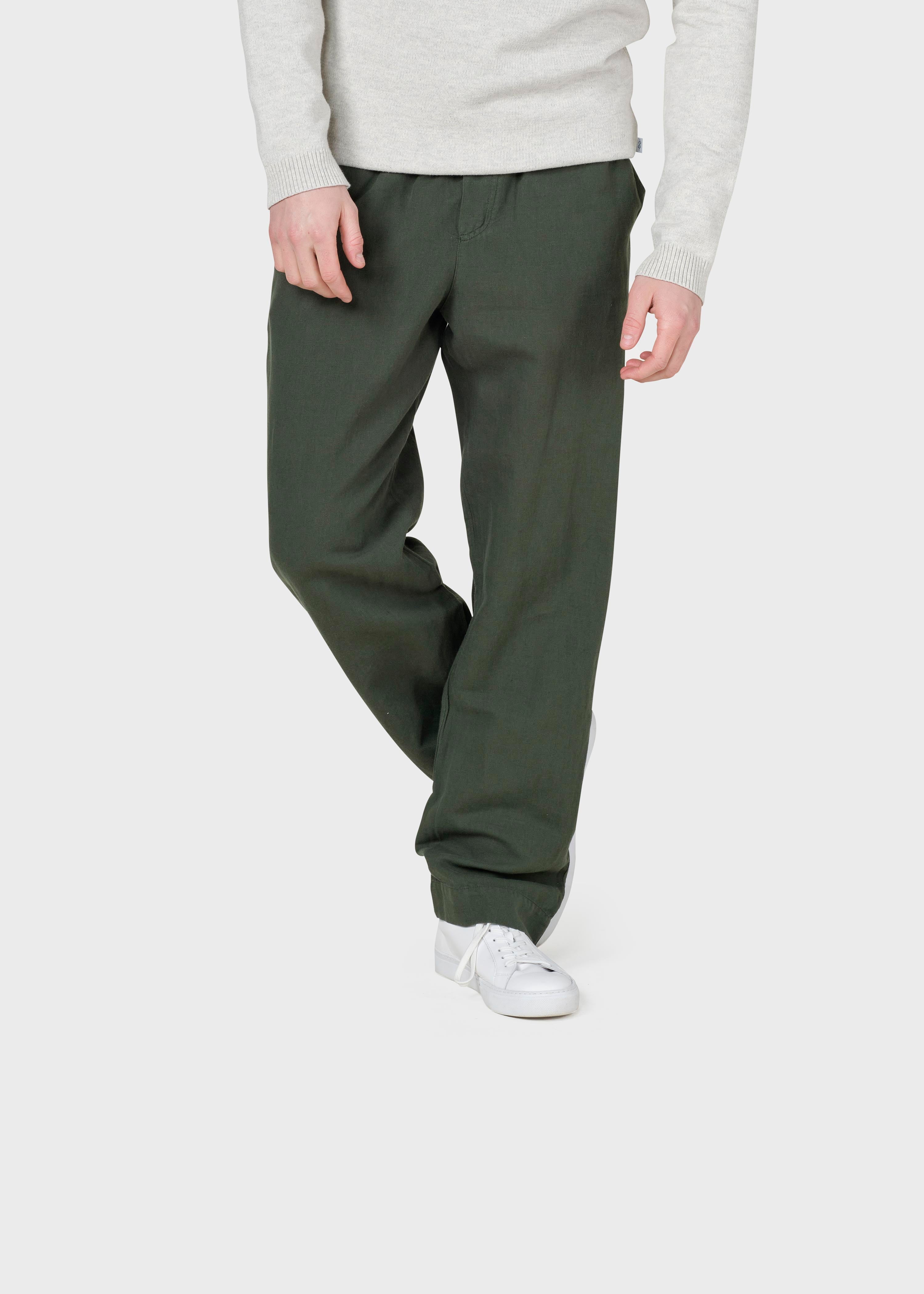 Jens Linen Pants - Olive