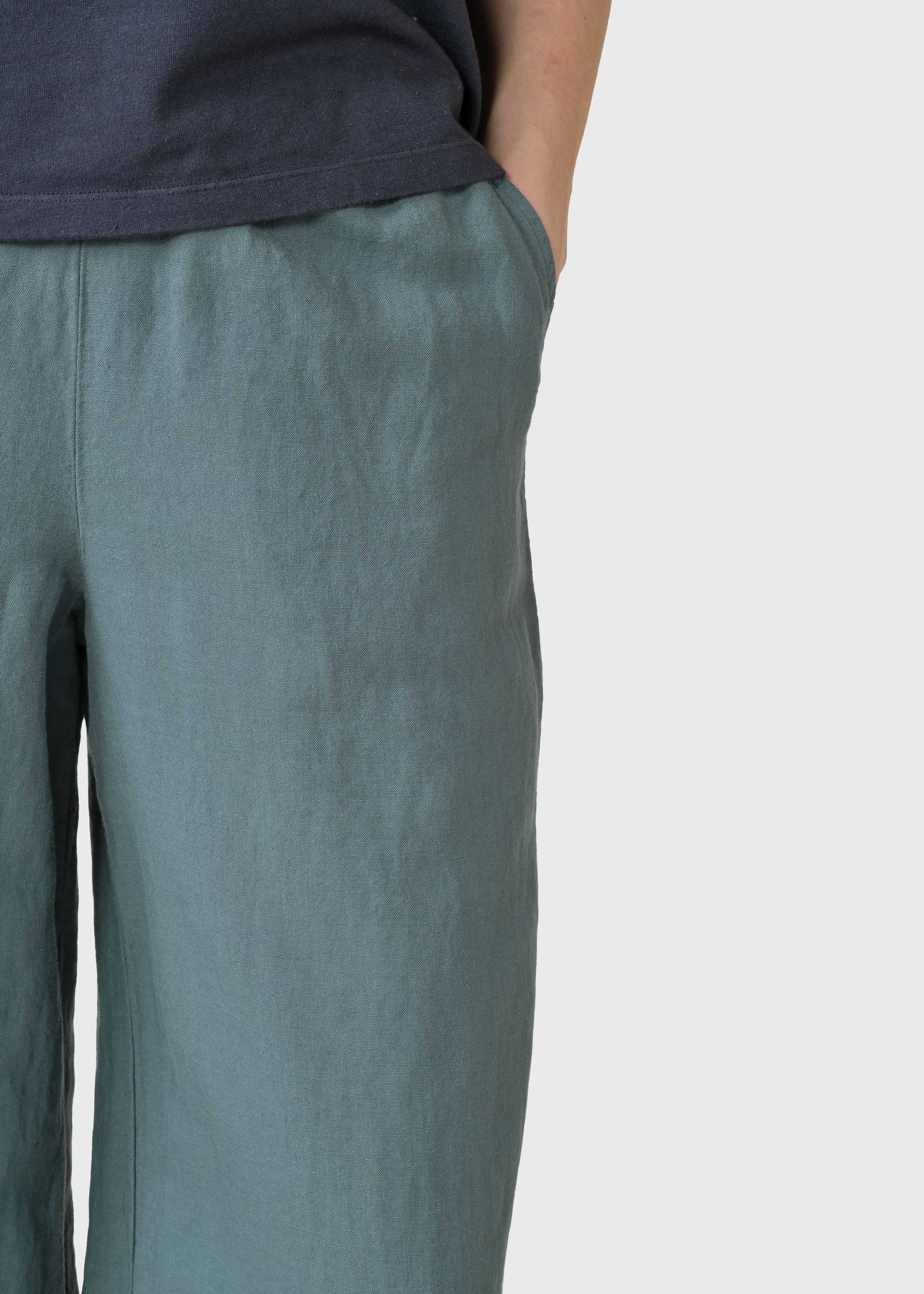 Kaja Cotton/linen Pants - Moss Green