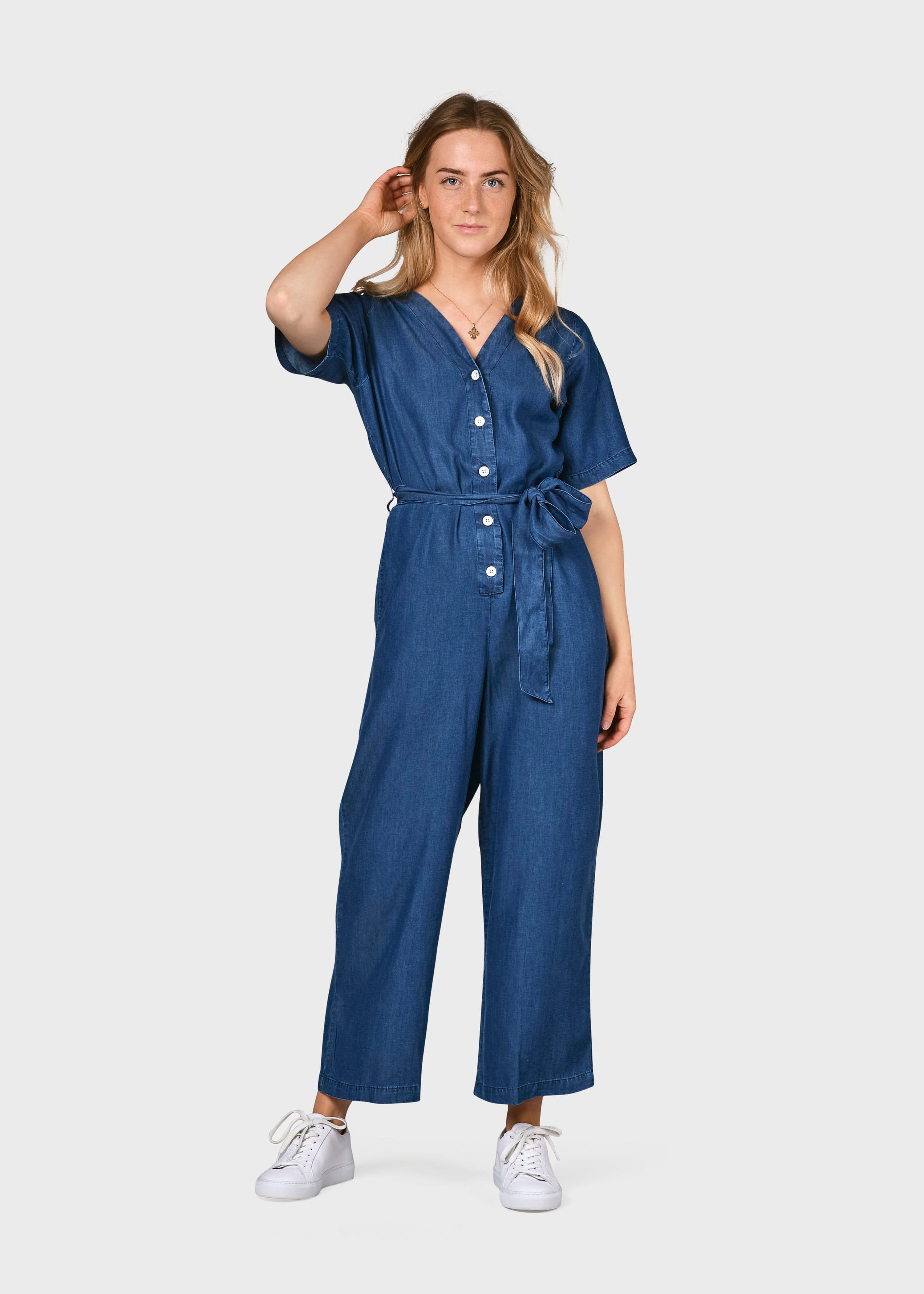 Marna Jumpsuit - Dark Blue Chambrey