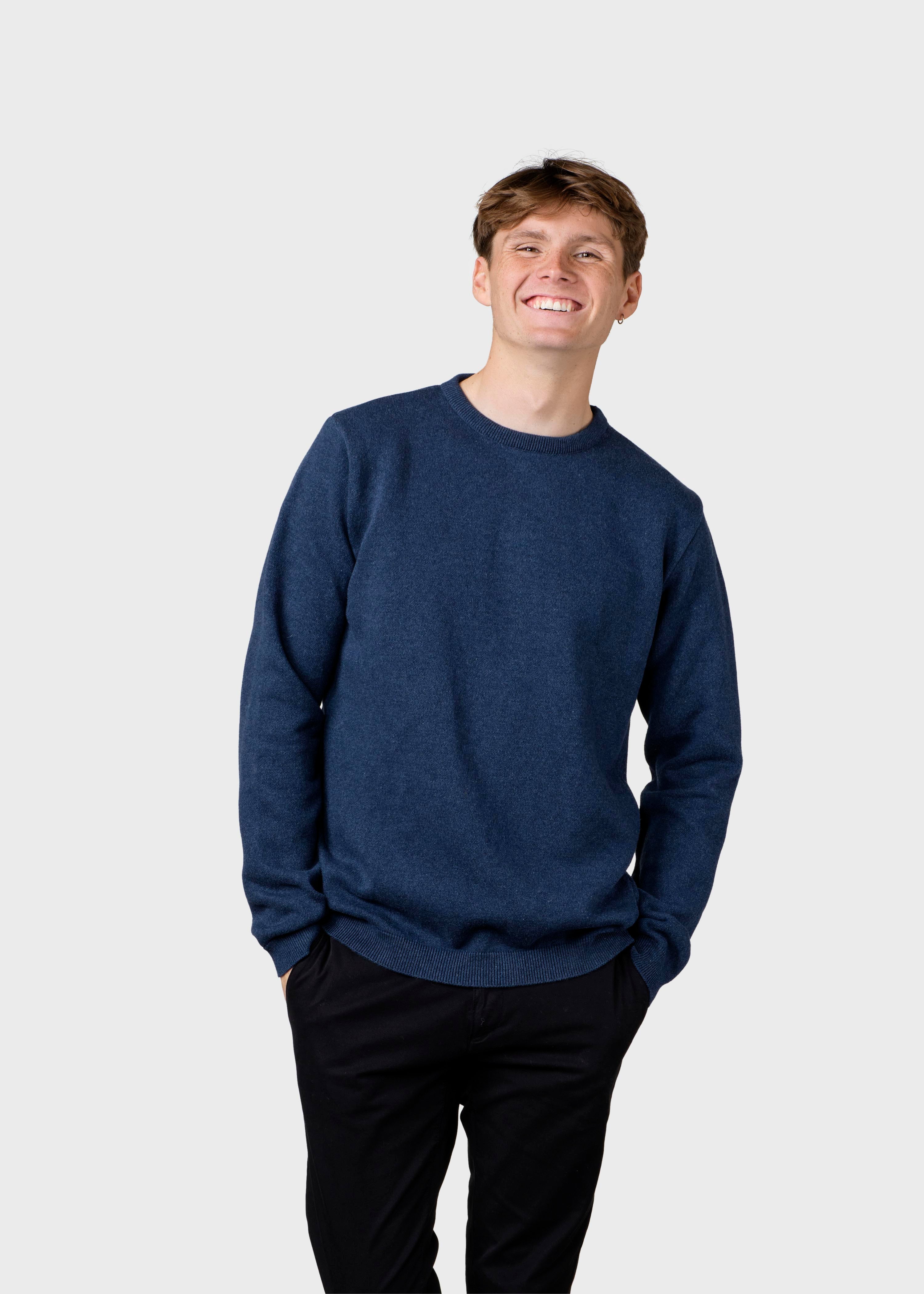 Mens Basic Cotton Knit - Deep Blue