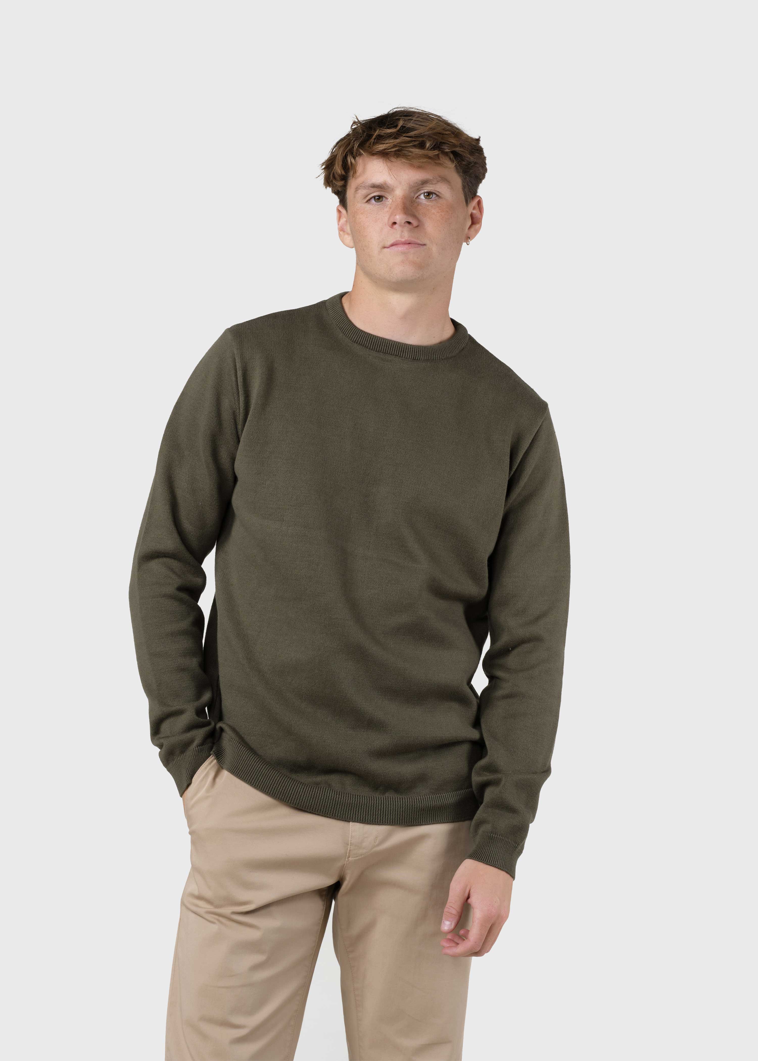 Mens Basic Cotton Knit - Olive
