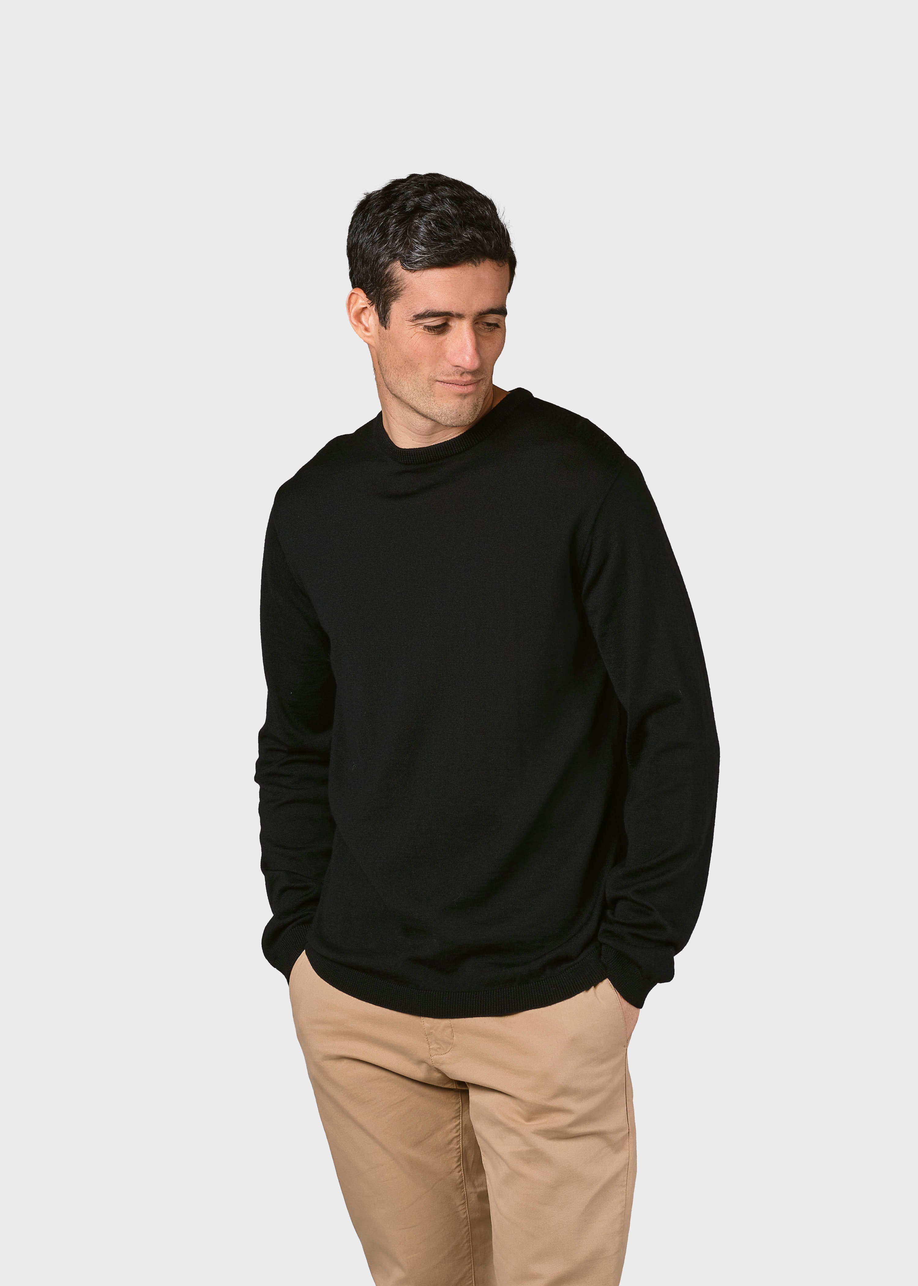 Mens Basic Merino Knit - Black