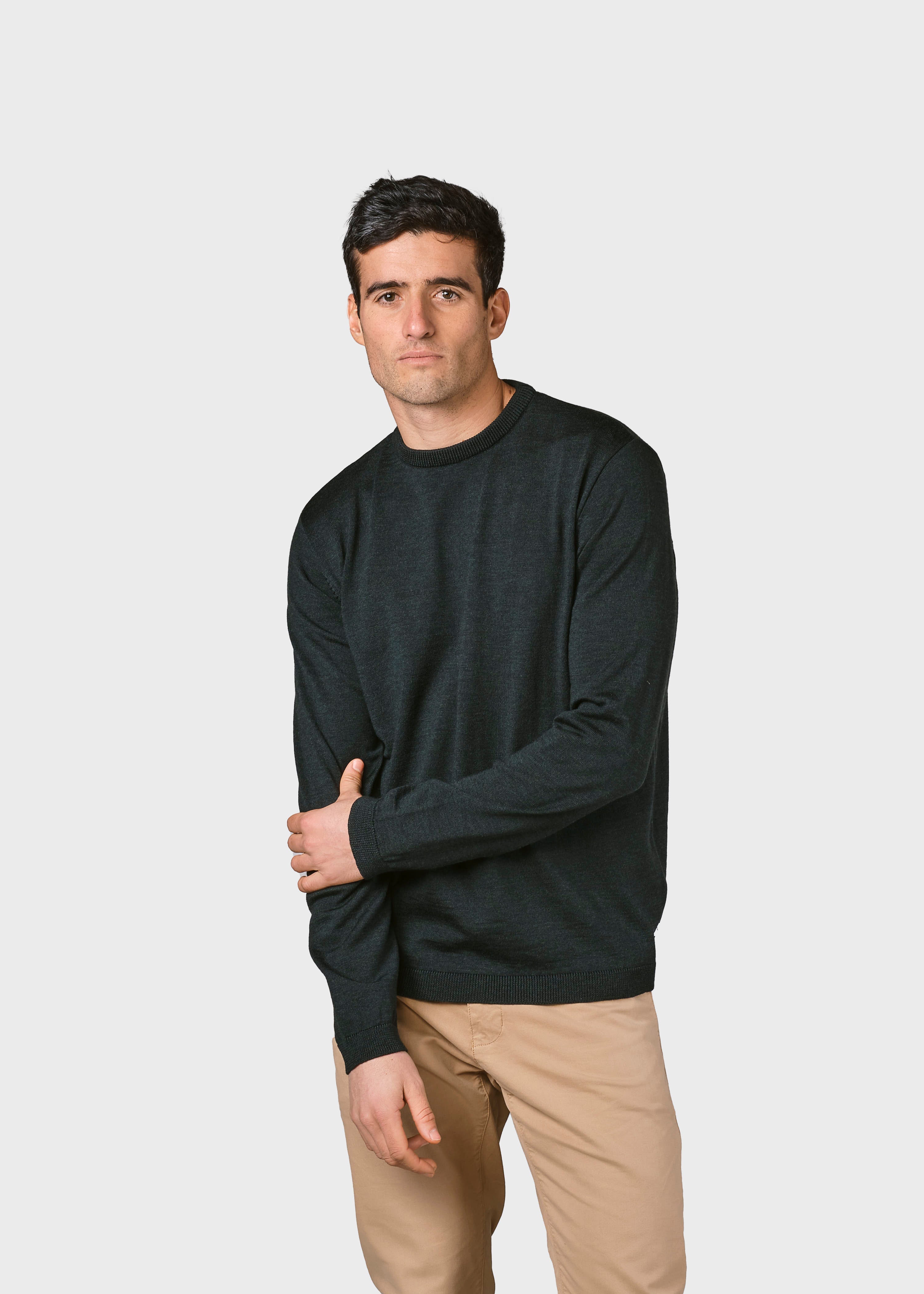 Mens Basic Merino Knit - Olive