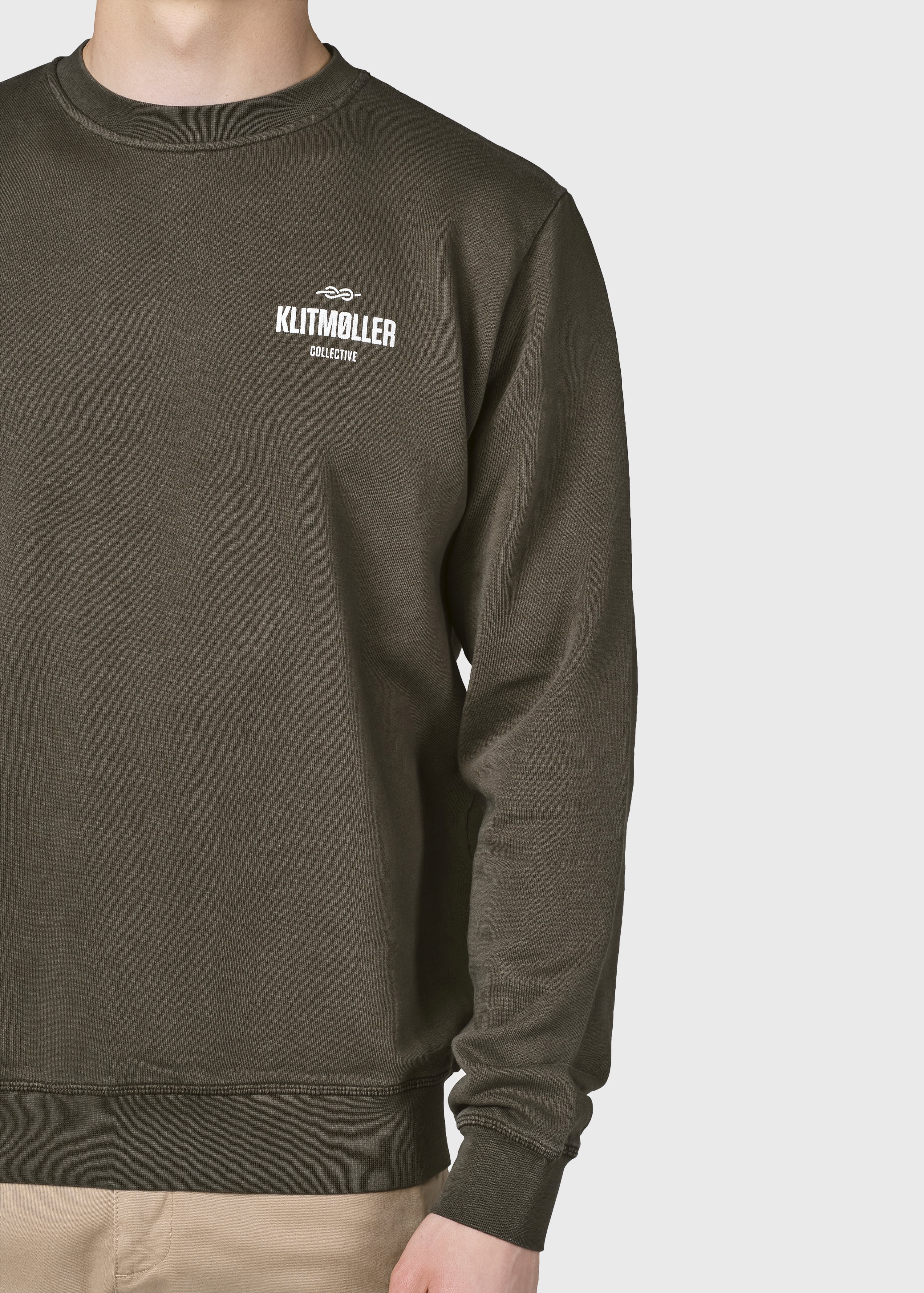 Mens Small Logo Crew - Olive