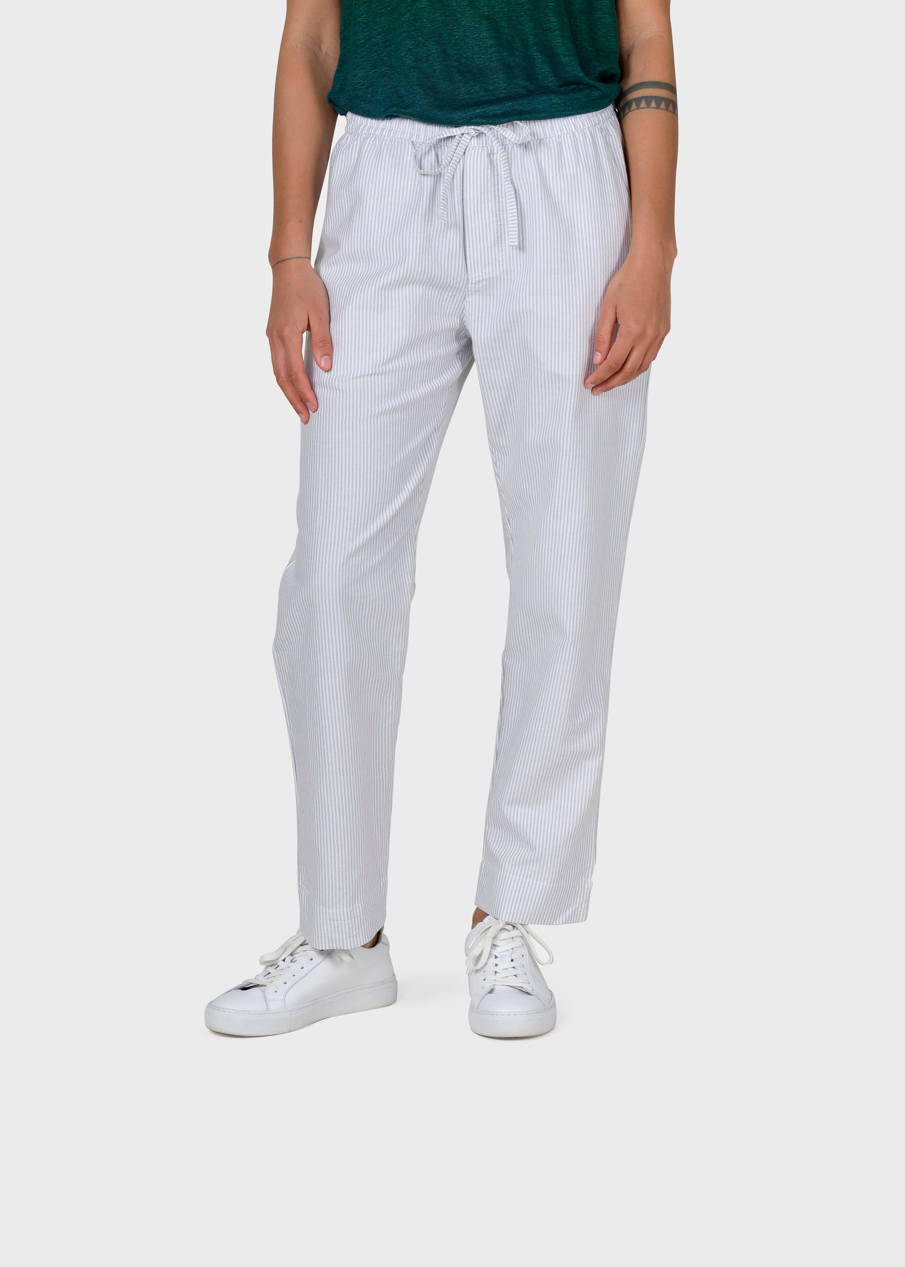 Nicoline Striped Pants - White/sand