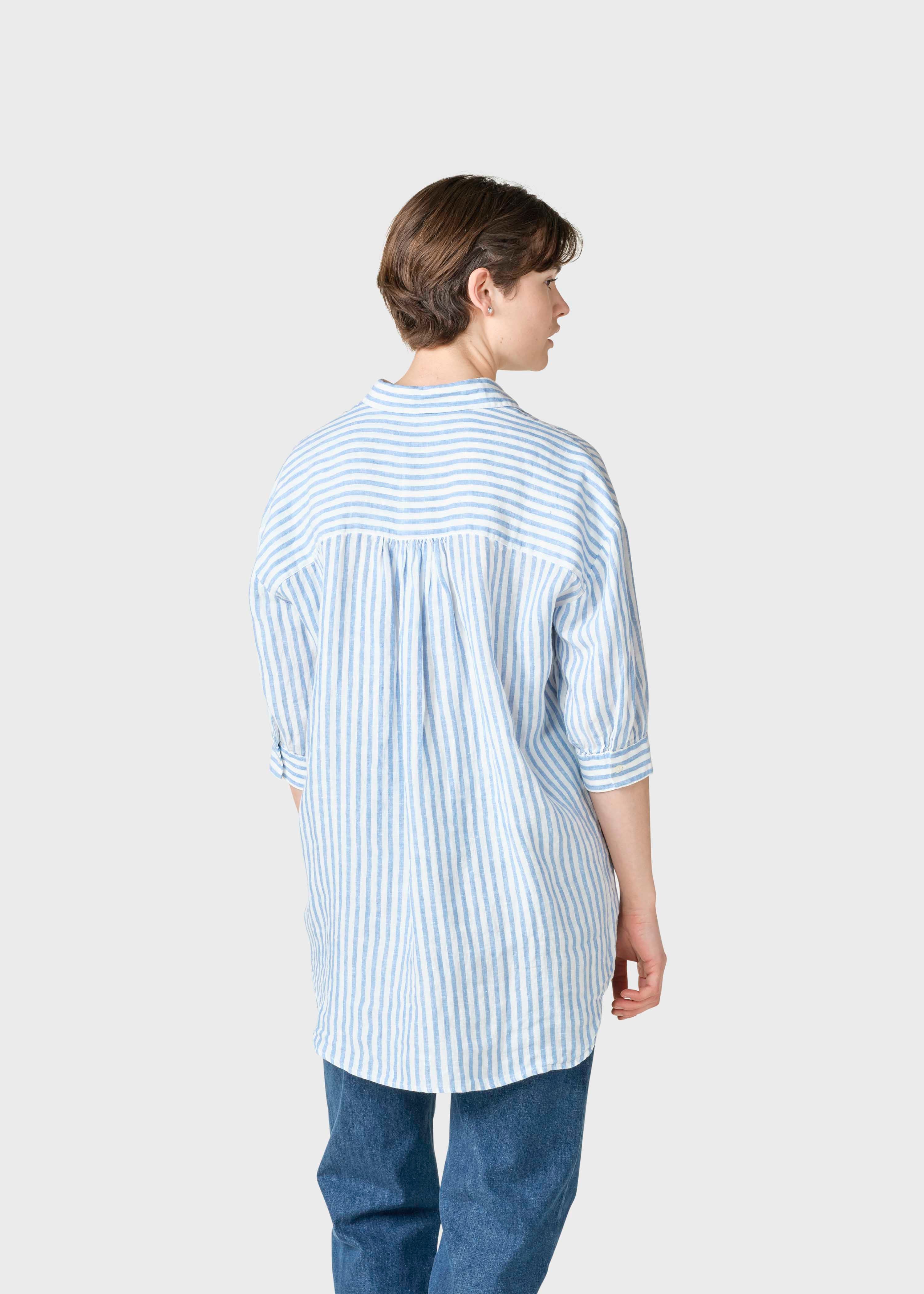 Oline Linen Shirt - Cream/light Blue
