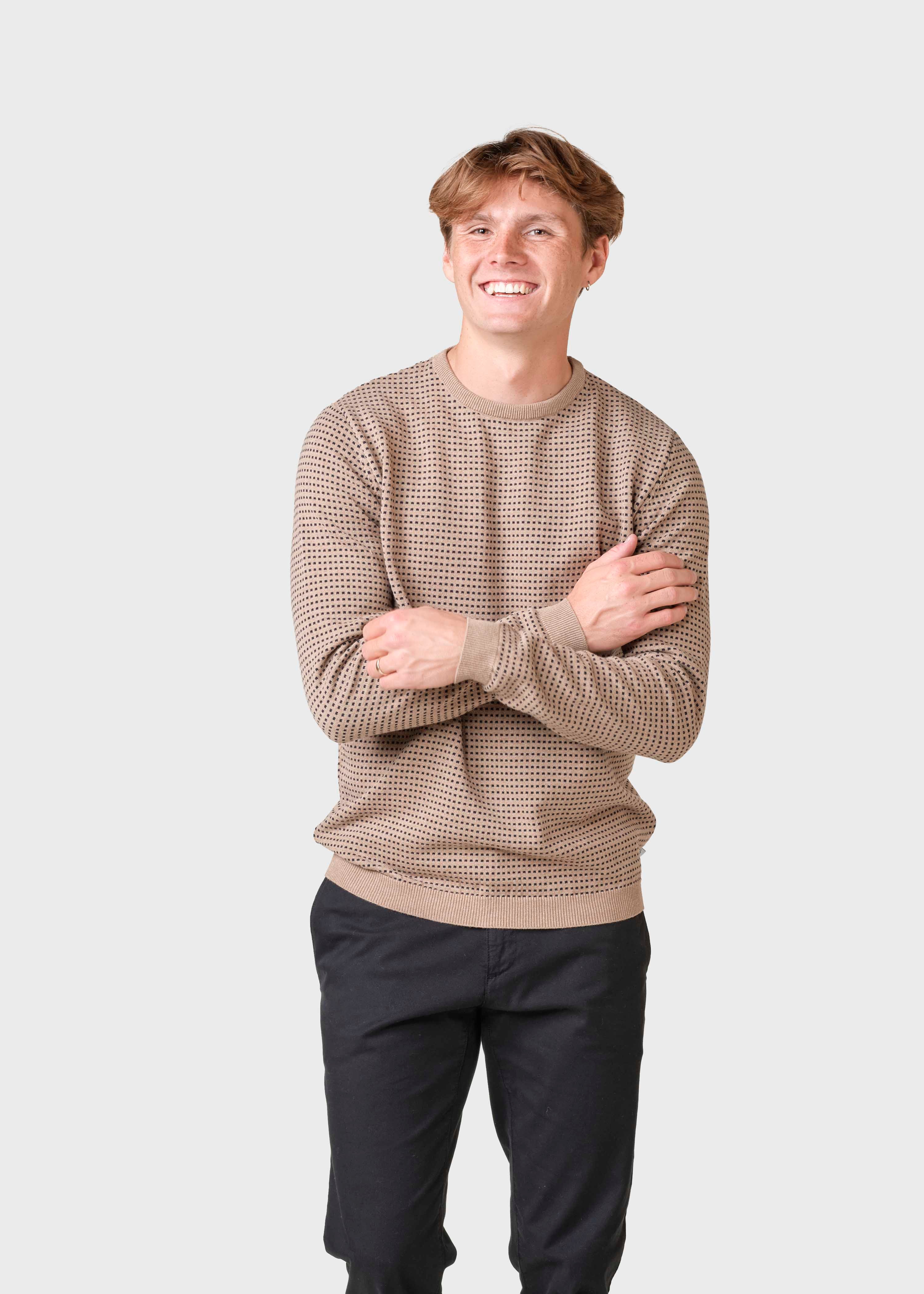 Otto Knit - Sand/navy Dots