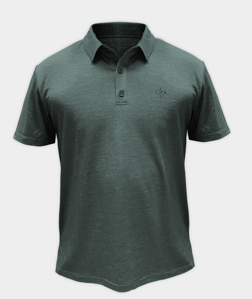 1808 | Elsk® Sc.X.Emb Wool Men'S Polo | Stone Green
