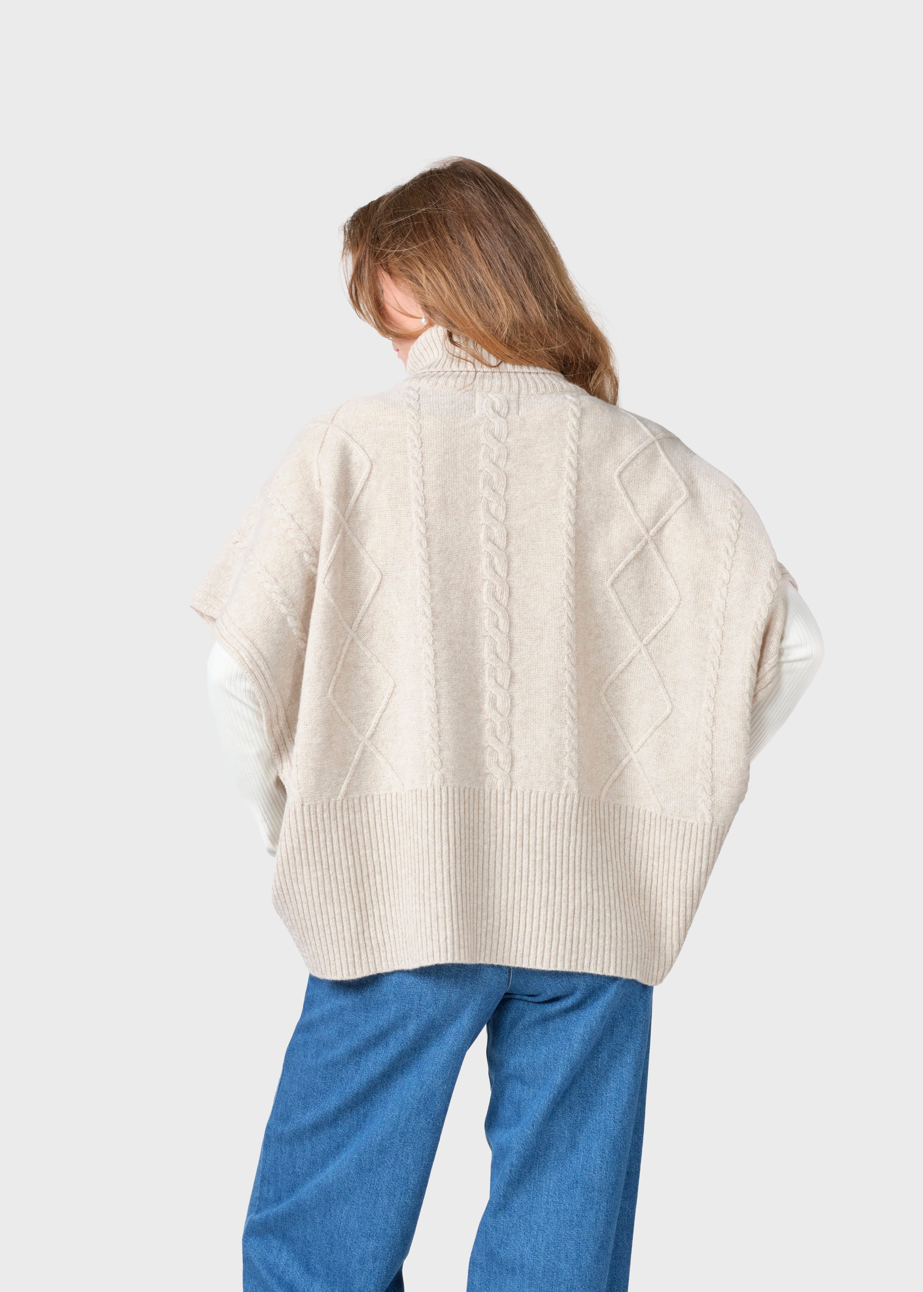 Paloma Knit Poncho - Pastel Sand