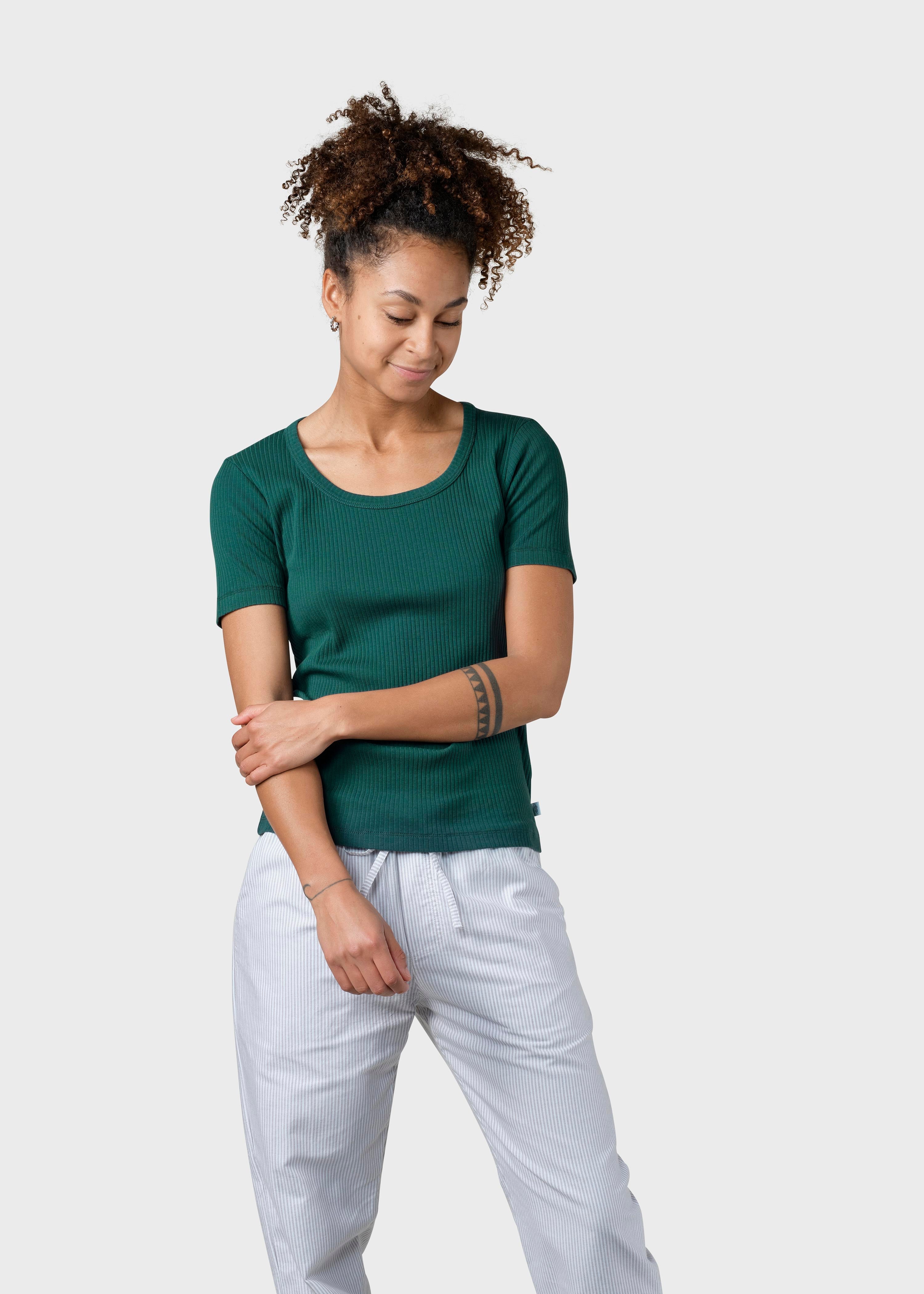 Rib Tee - Moss Green