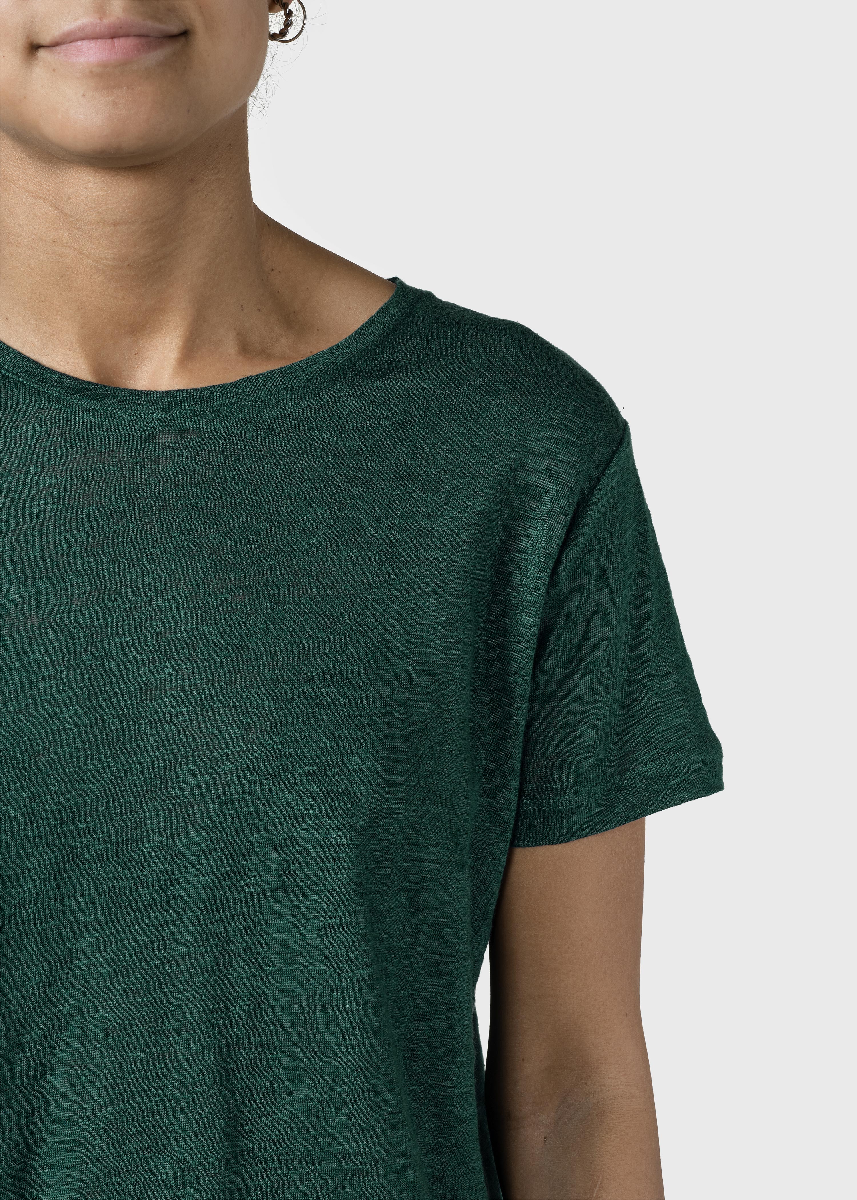 Rikke Linen Tee - Moss Green