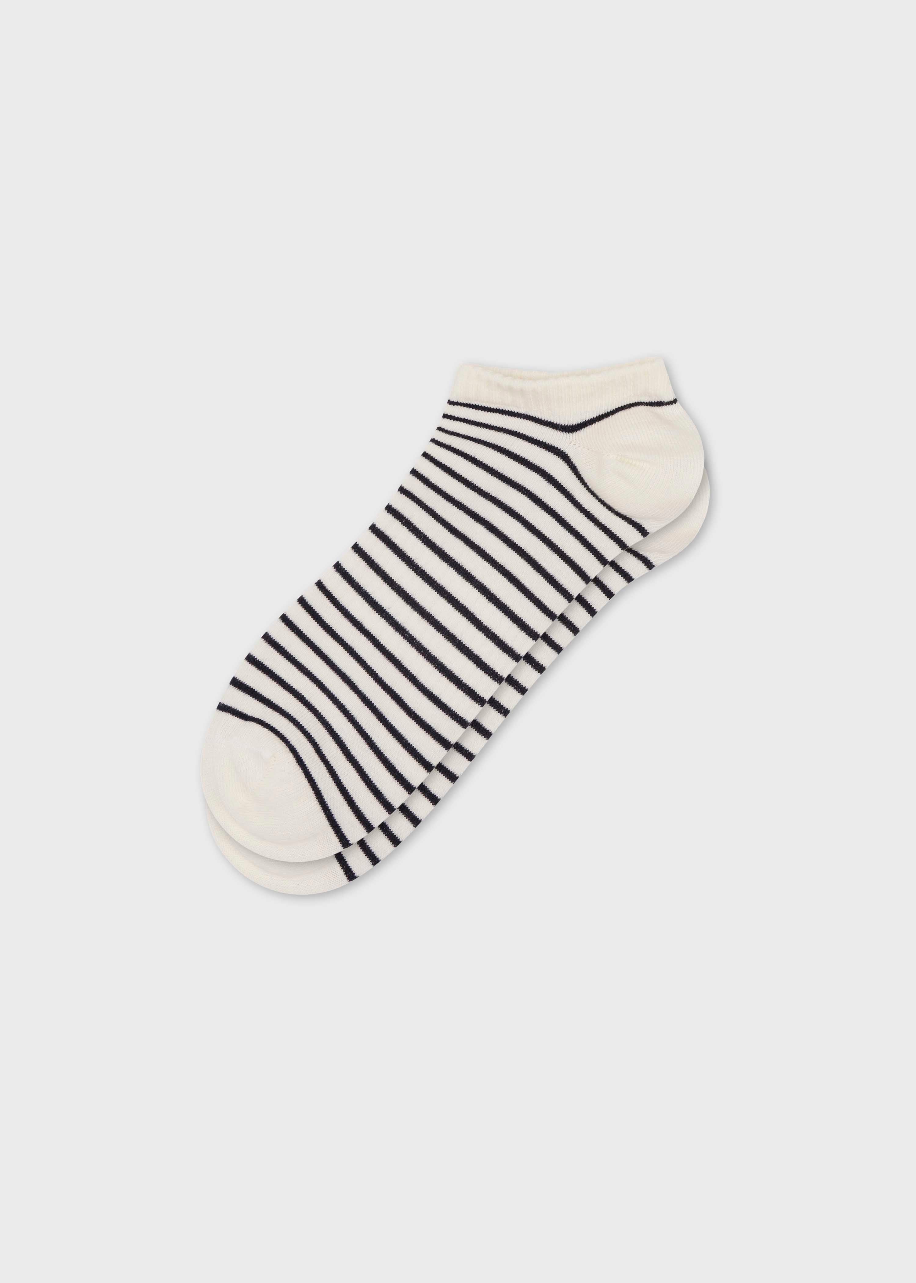 Short Sock - Cream/navy