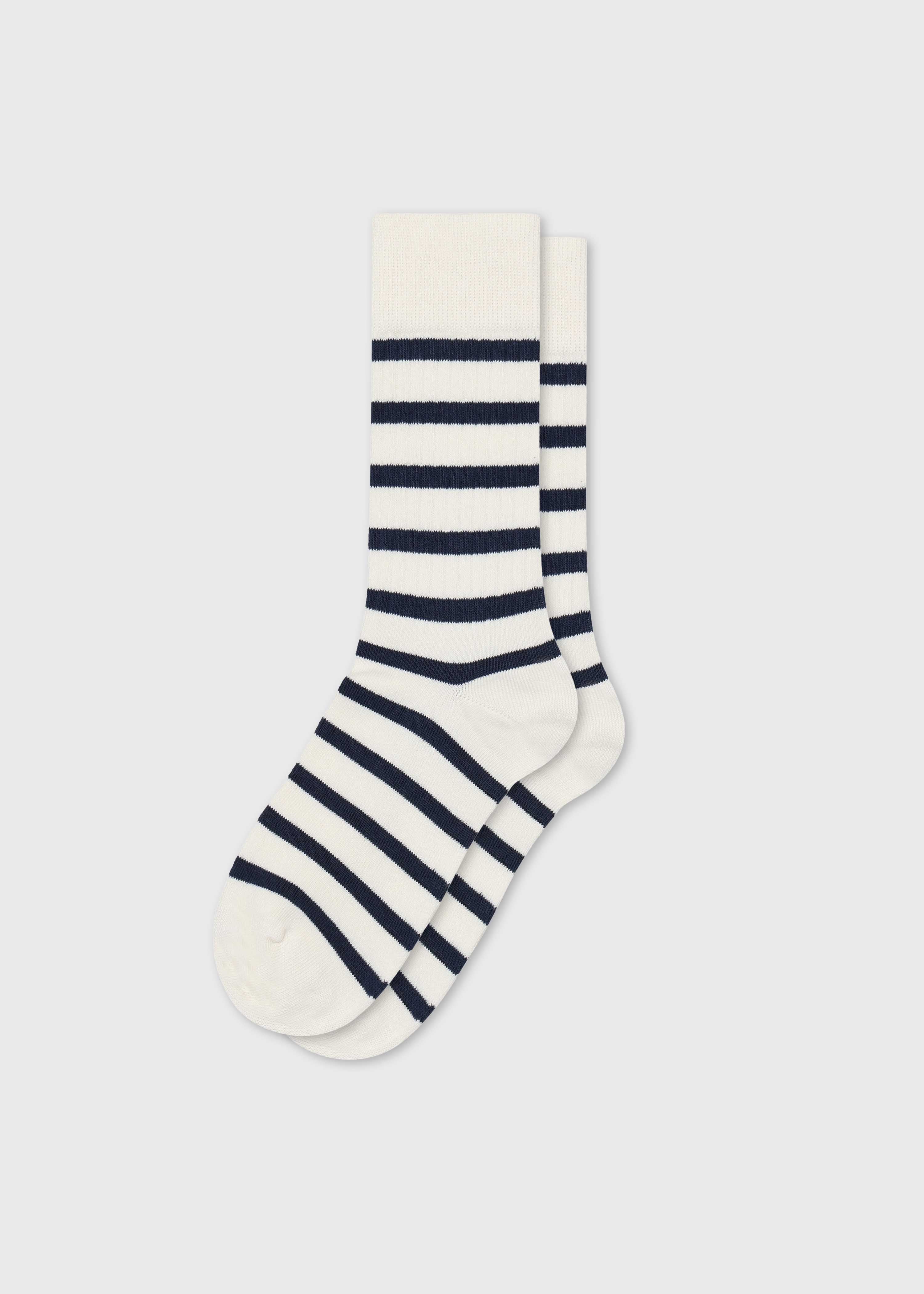 Stripe Sock - Cream/ocean