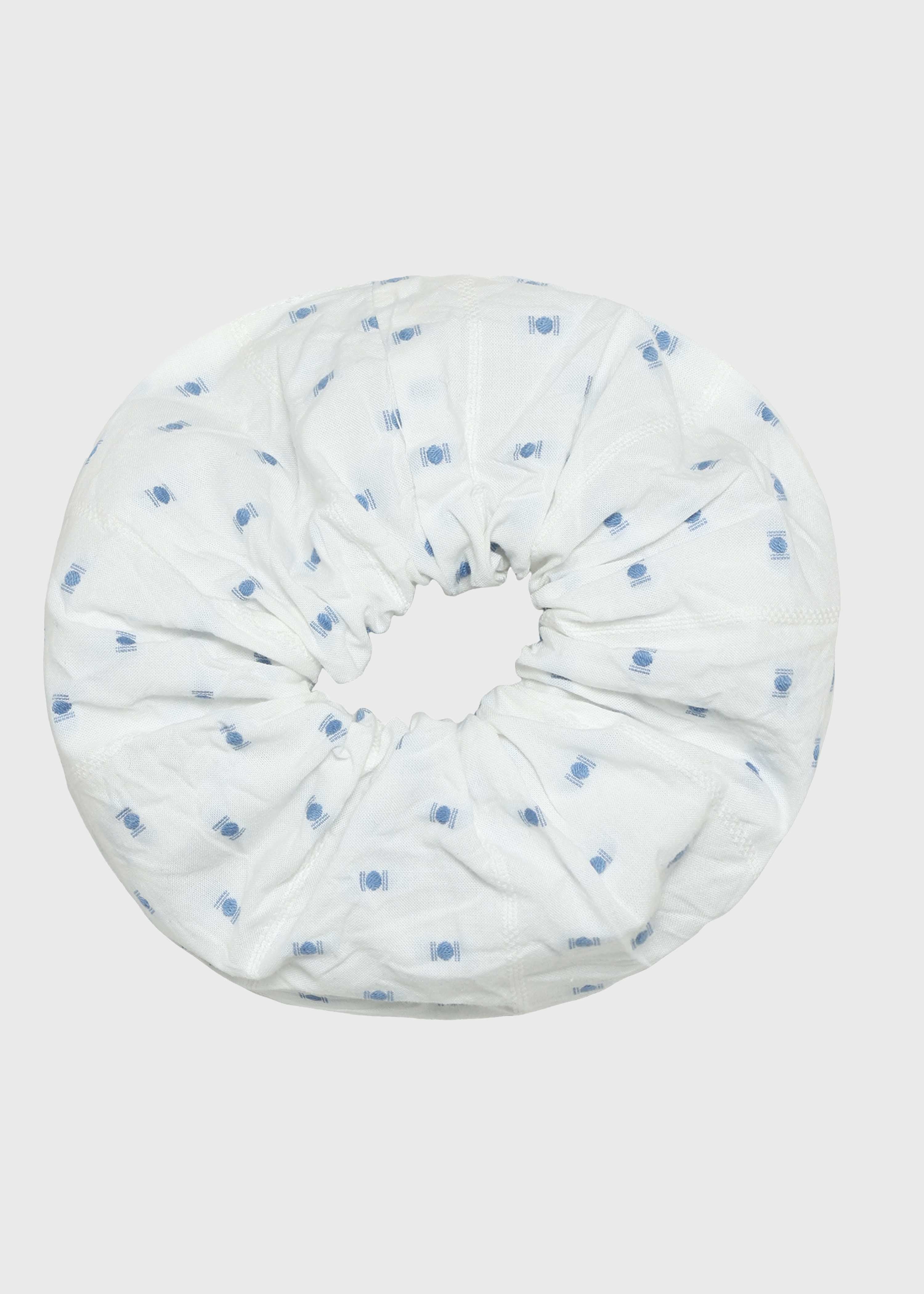 Tracy Scrunchie - White/light Blue