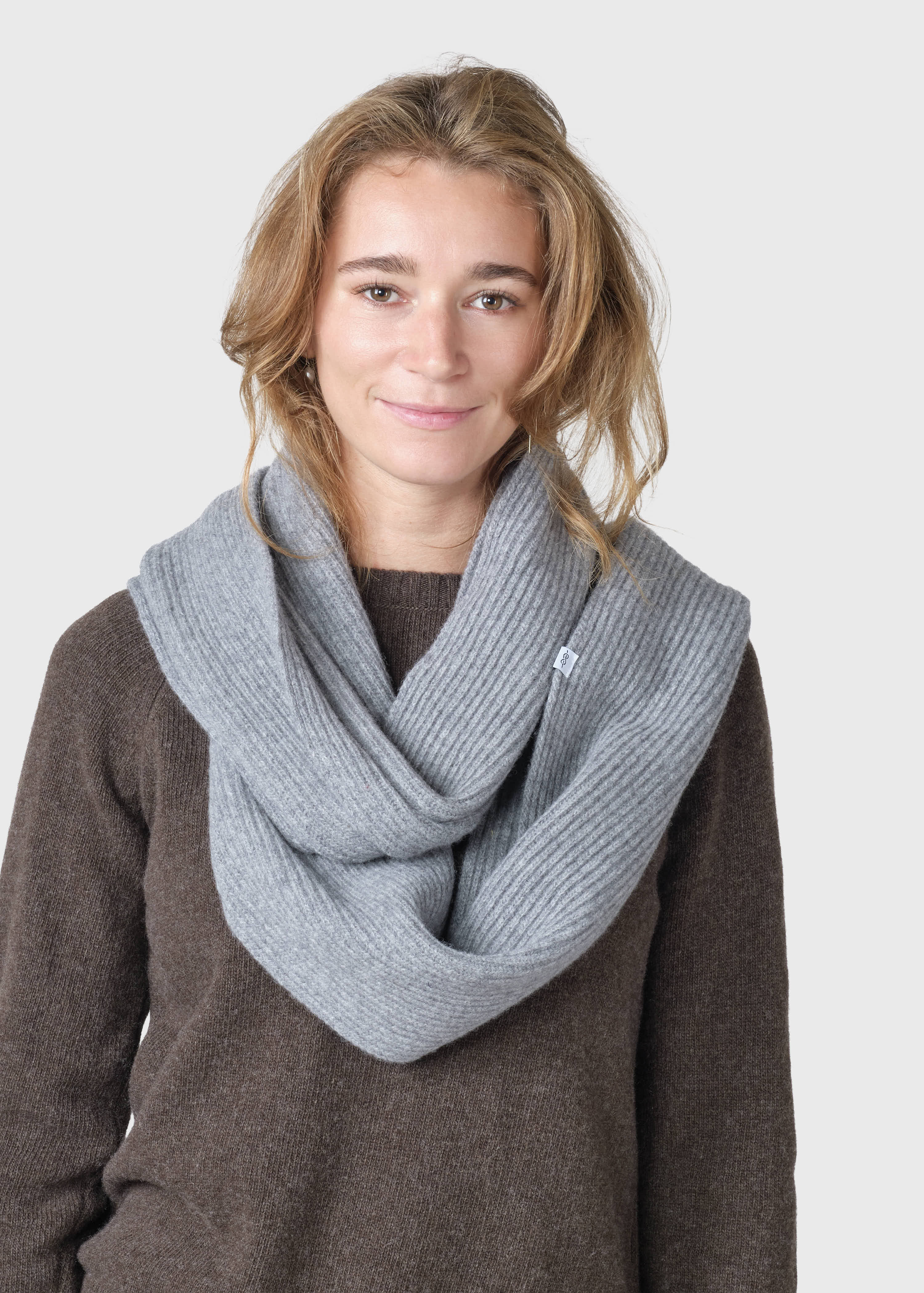 Tube Knit Scarf - Light Grey