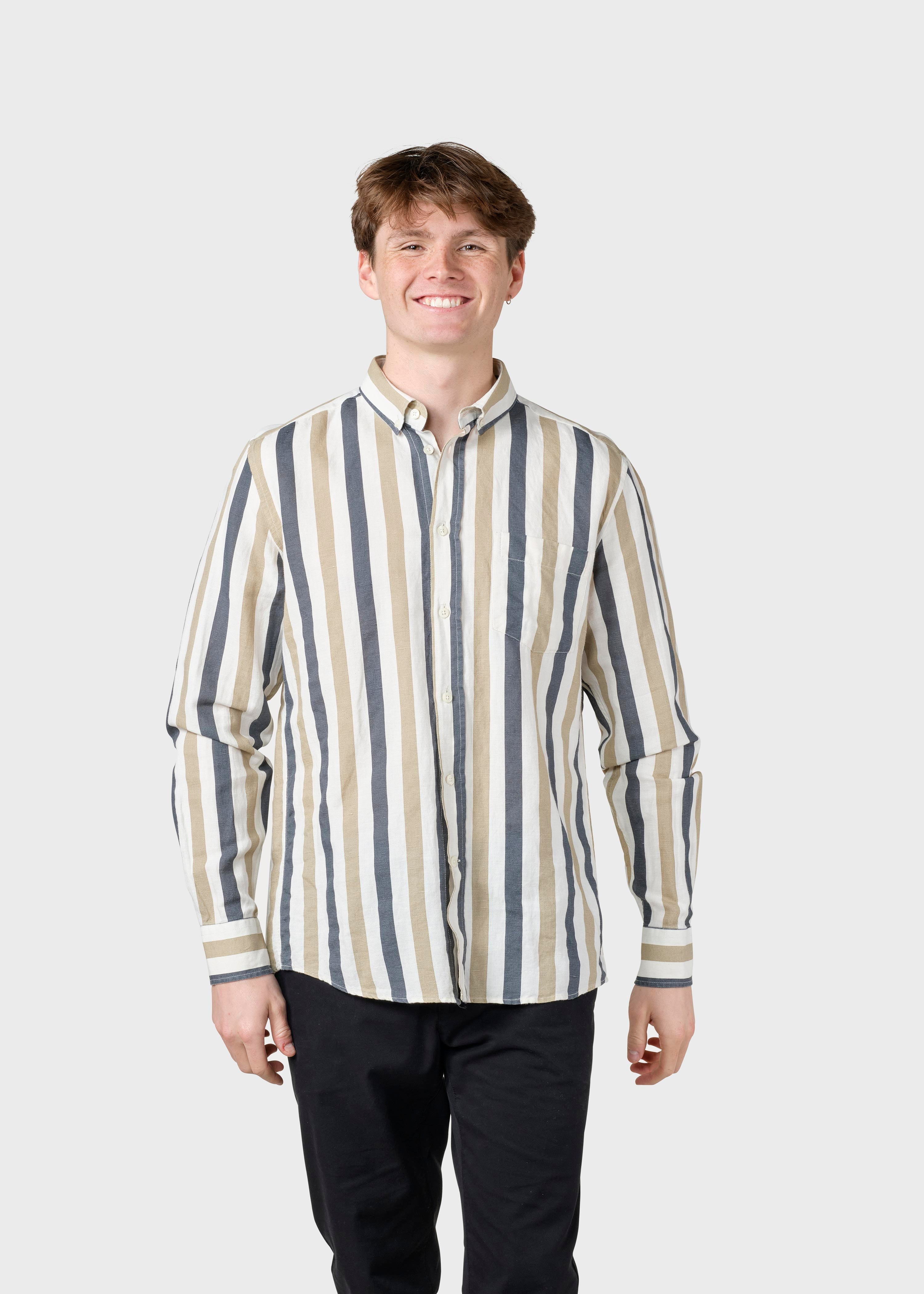 Valdis Shirt - Navy/sand