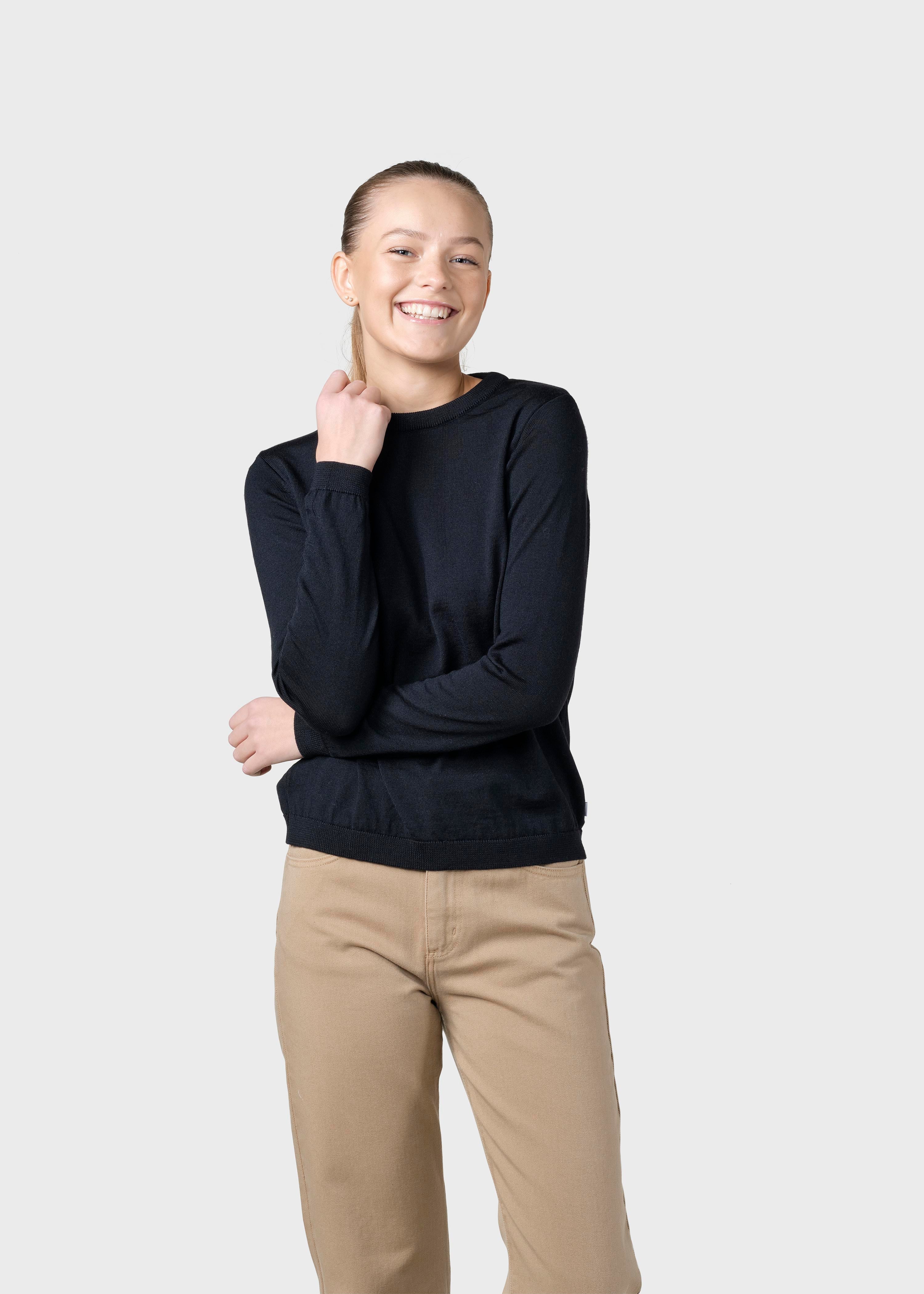 Womens Basic Merino Knit - Black