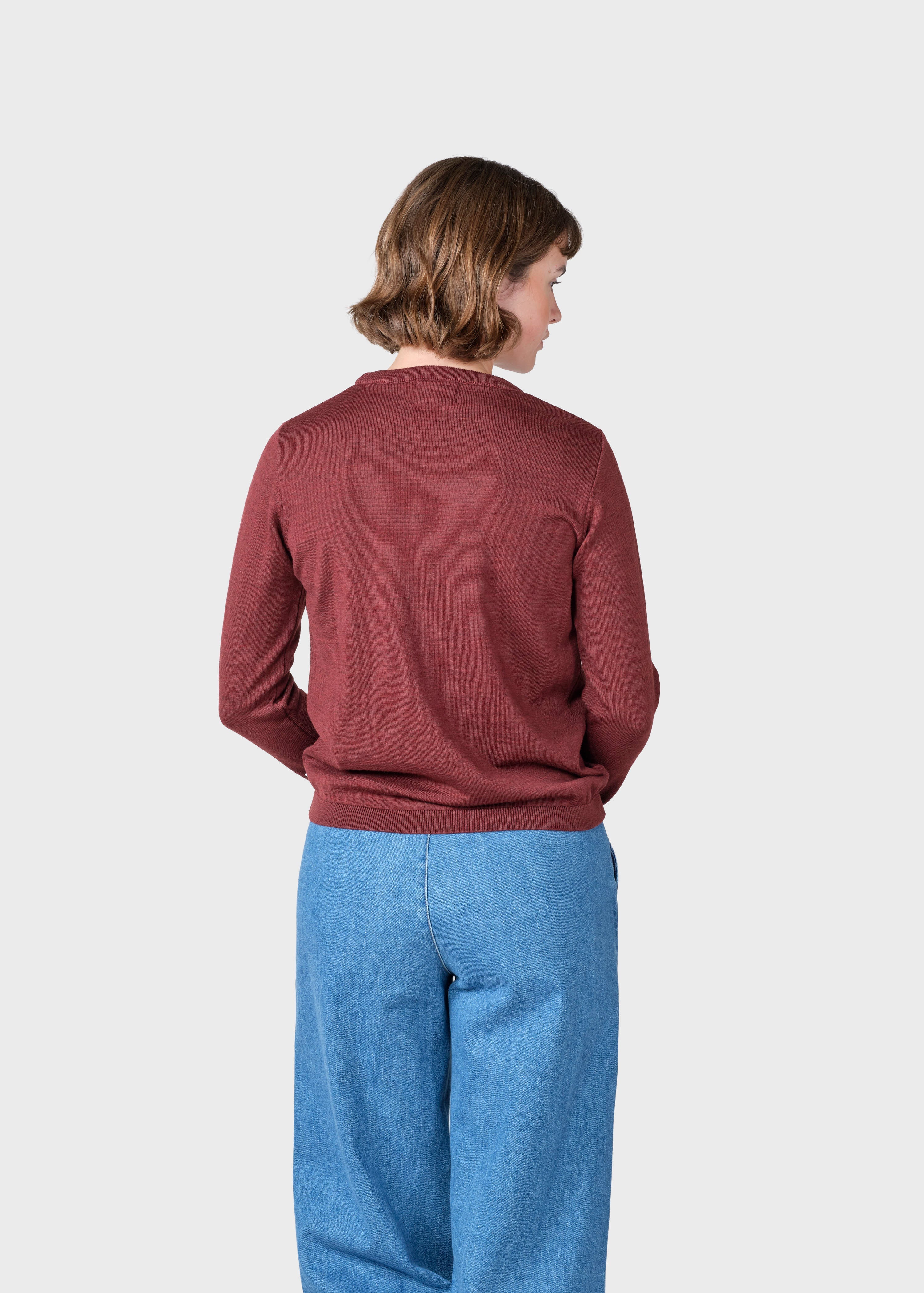 Womens Basic Merino Knit - Burgundy