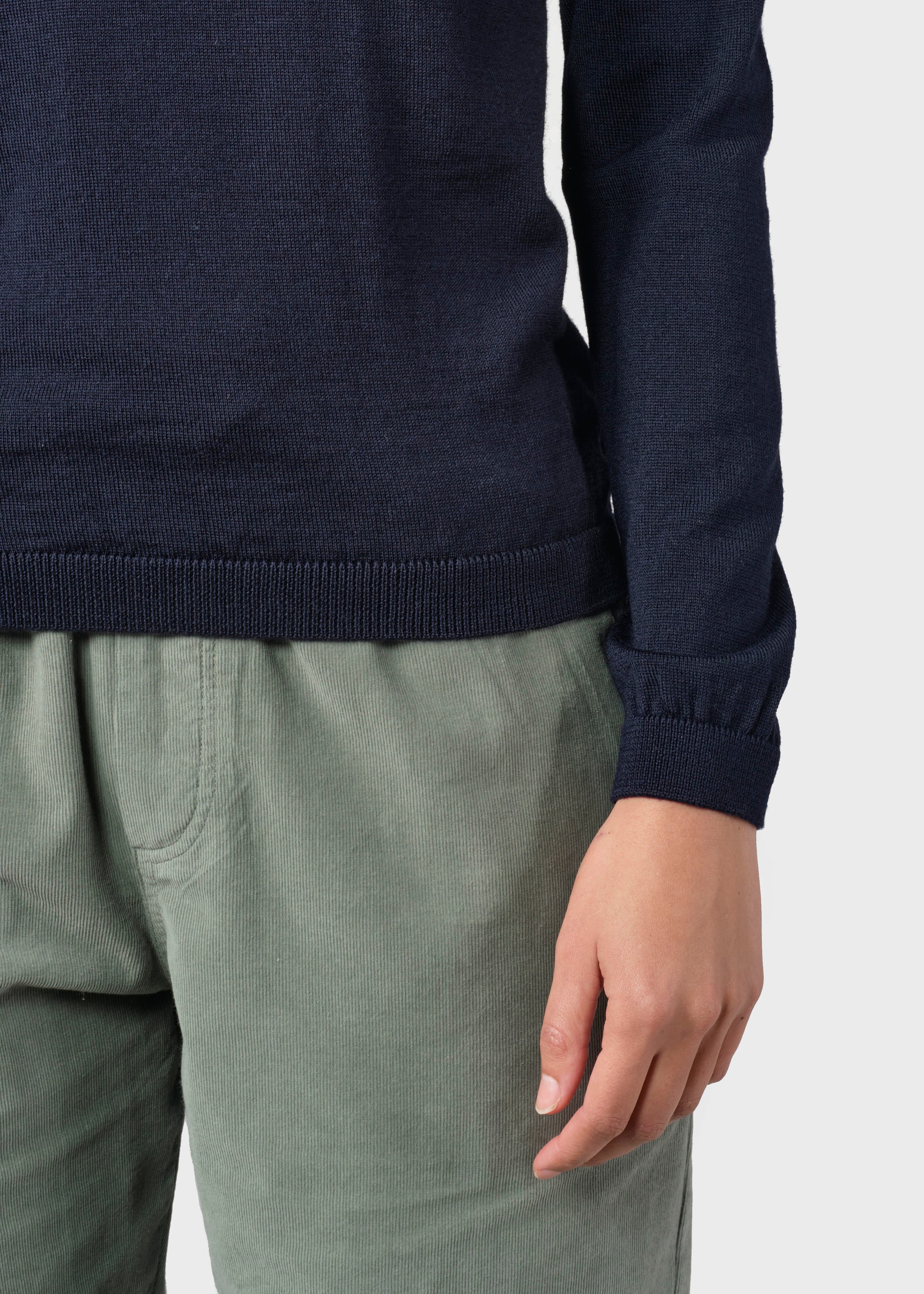 Womens Basic Merino Knit - Navy