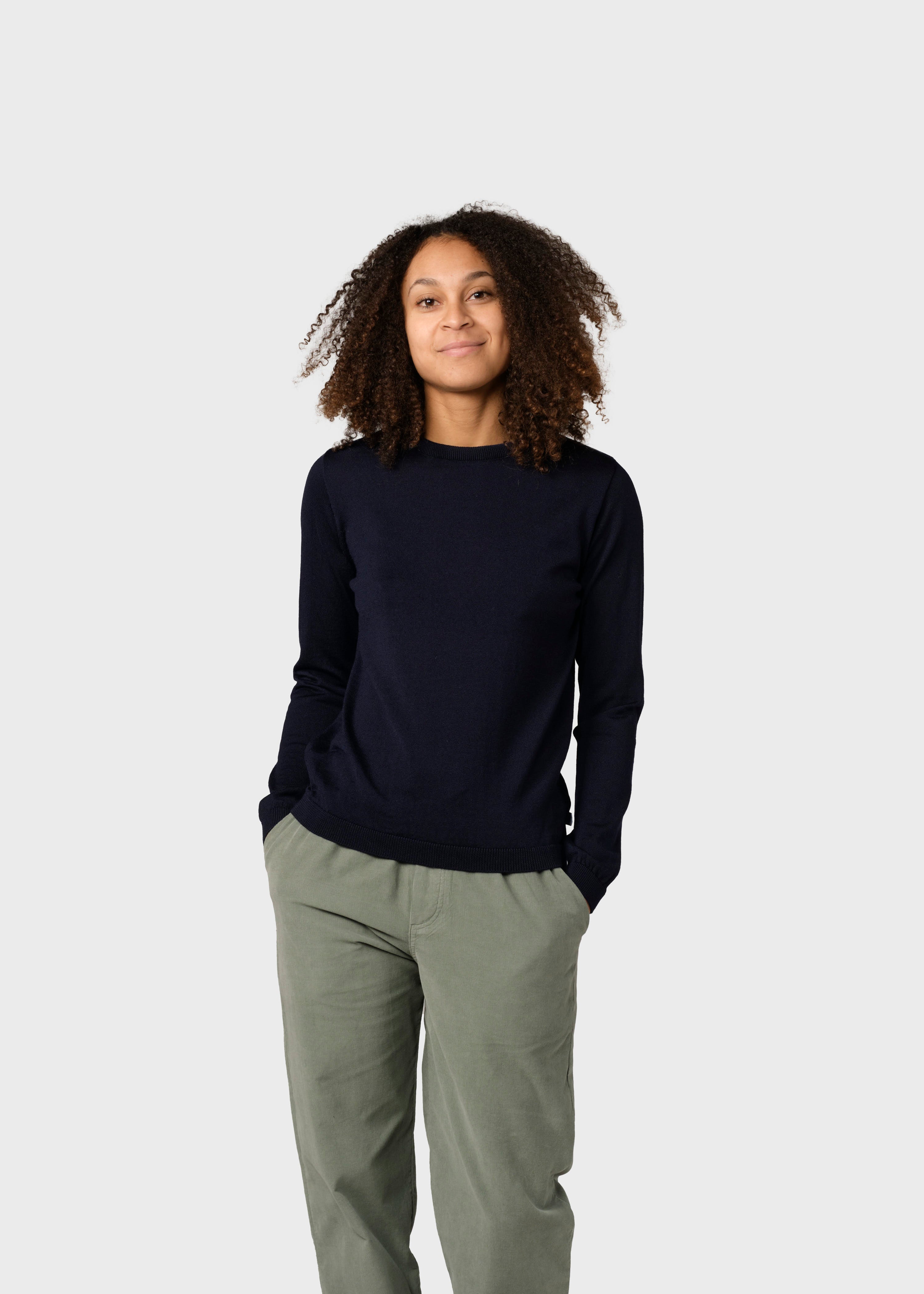 Womens Basic Merino Knit - Navy
