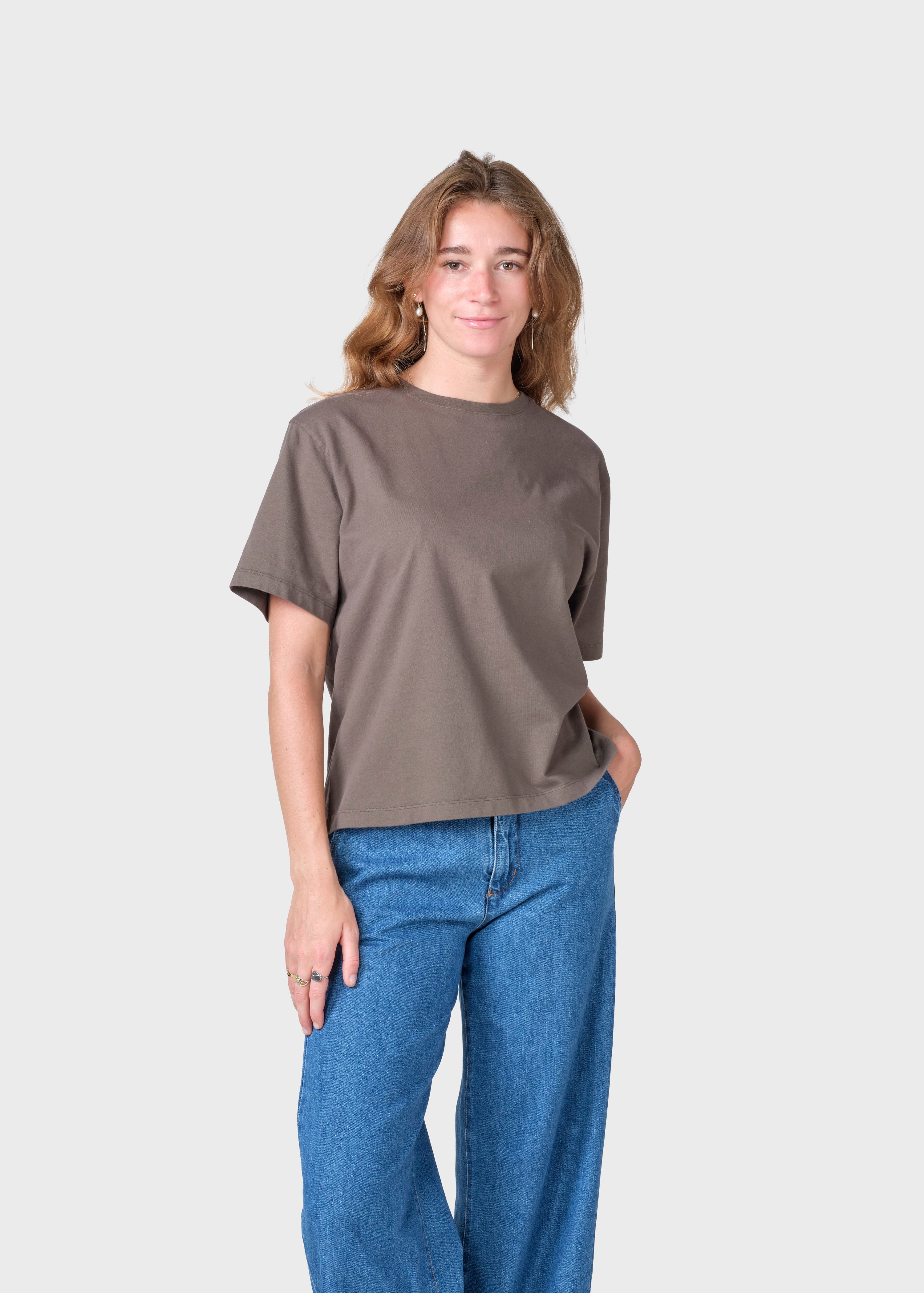 Womens Boxy Tee - Taupe