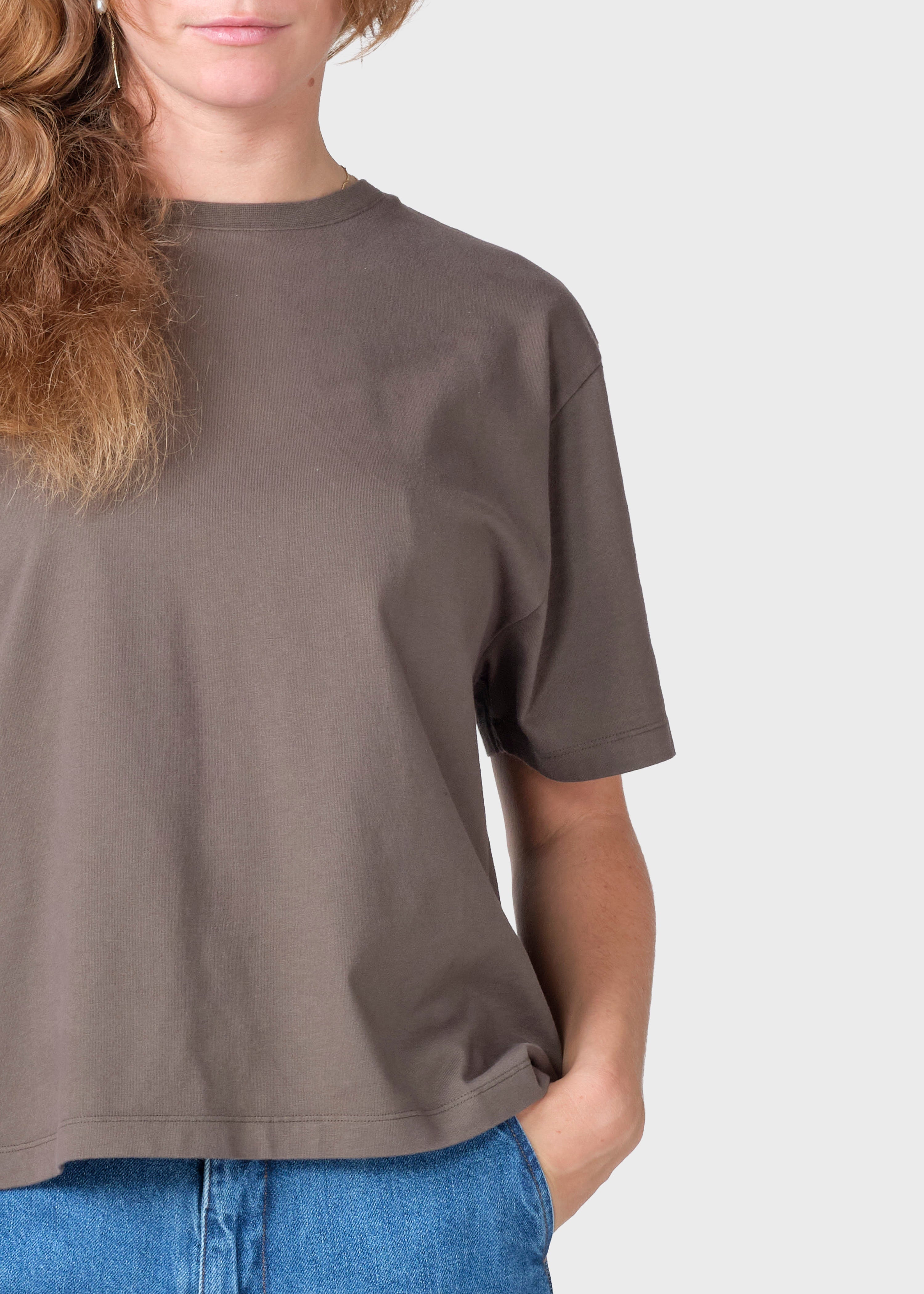 Womens Boxy Tee - Taupe