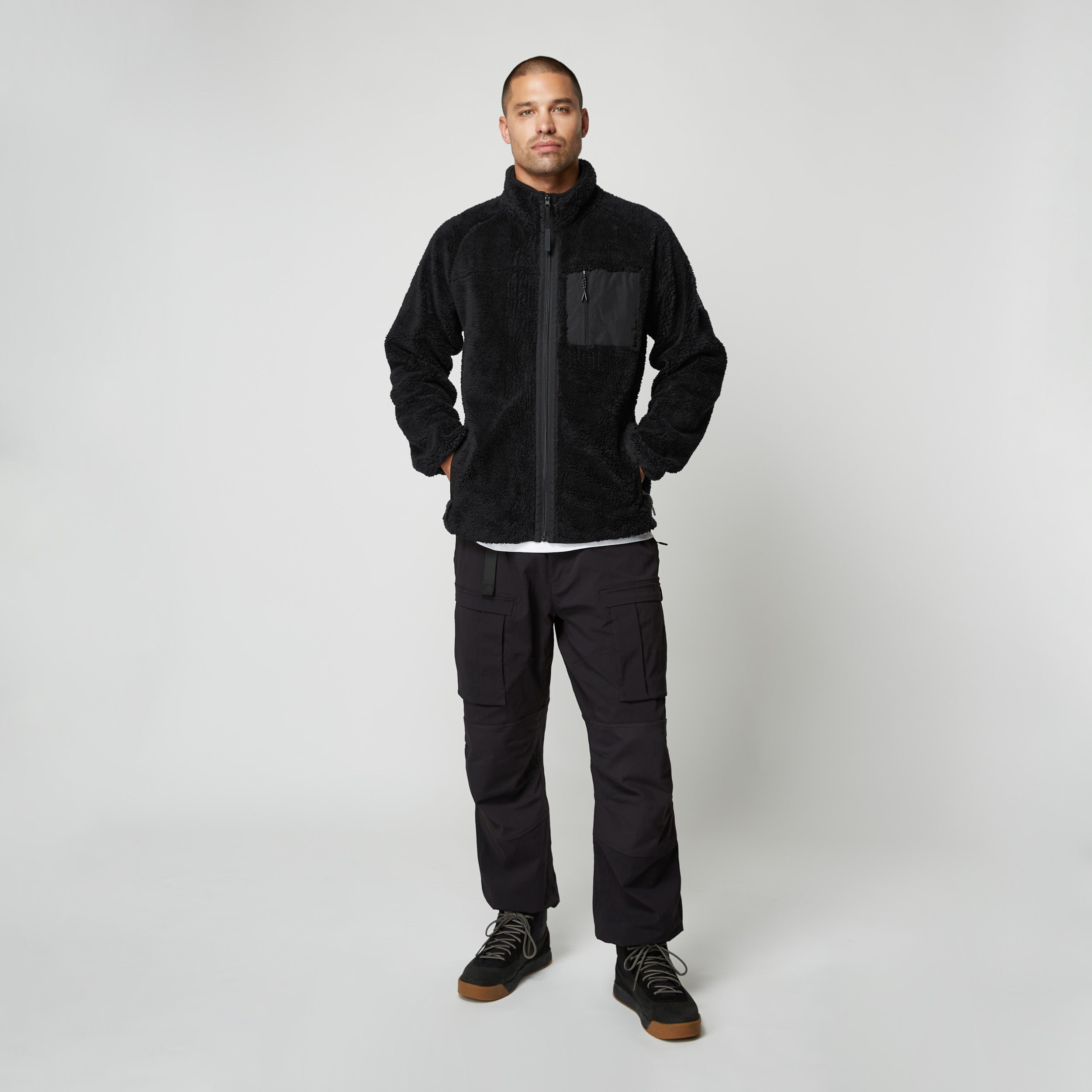 DTS Teddy Zip thru Sweat - Black