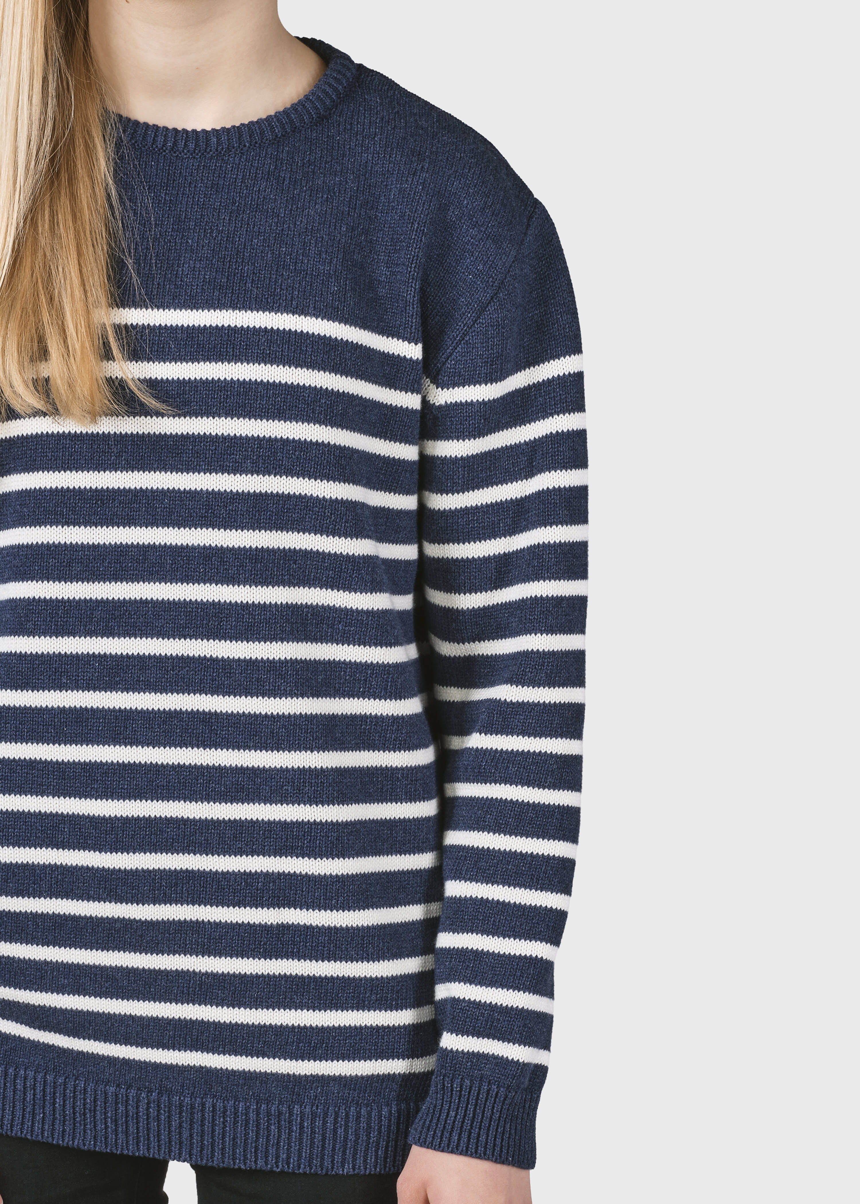 Kids Stripe Cotton Knit - Ocean/cream
