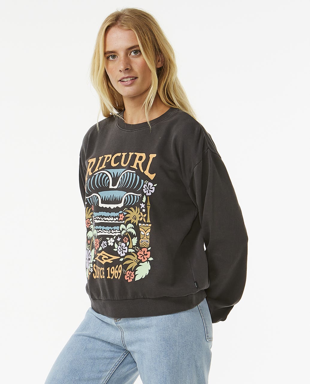 Tiki Tropic Relaxed crew fleece