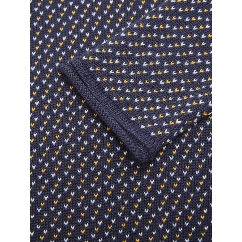 Knowledge Cotton Apparel Valley Jacquard striktrøje, total eclipse