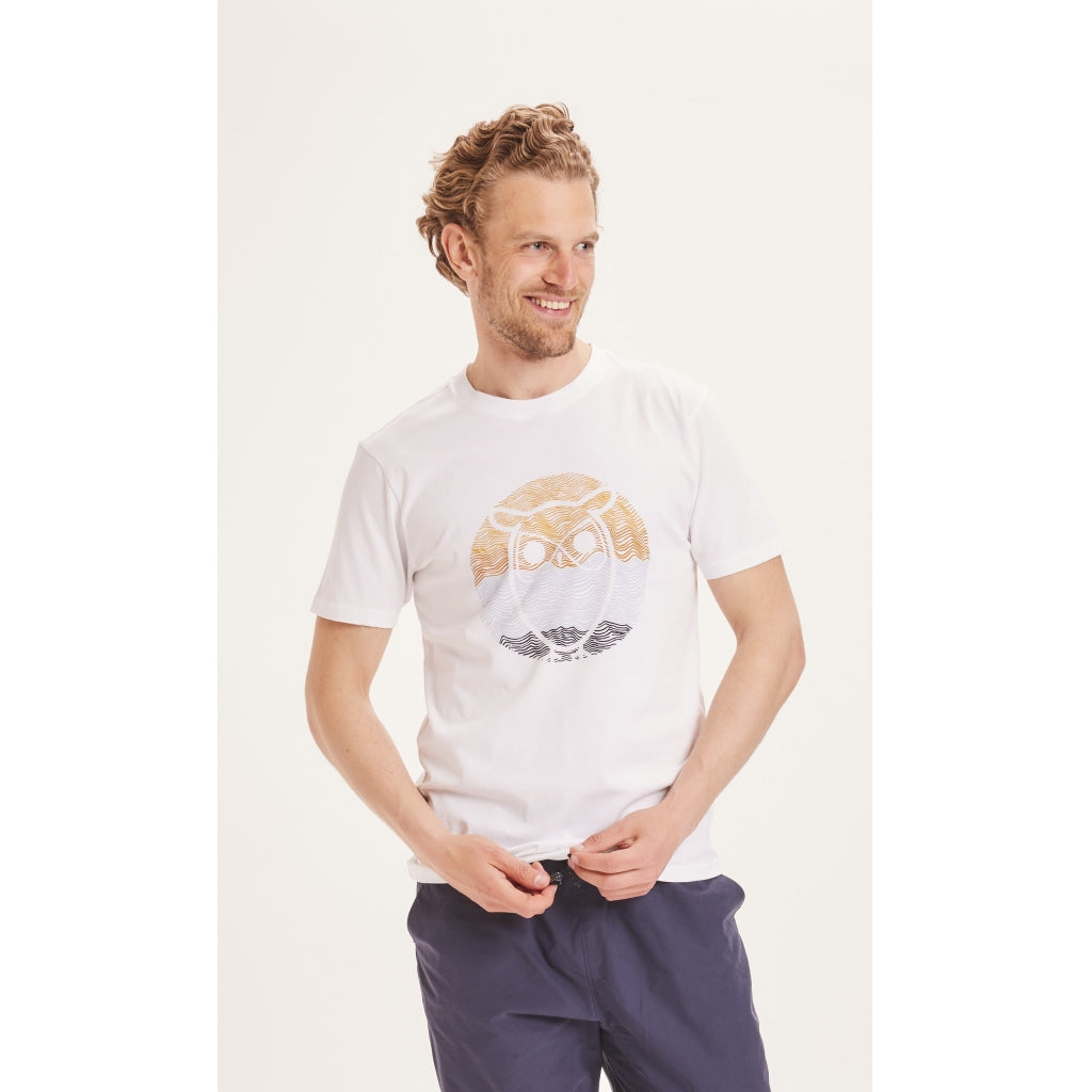 KnowledgeCotton Apparel Alder owl T-shirt - GOTS/Vegan - Bright White