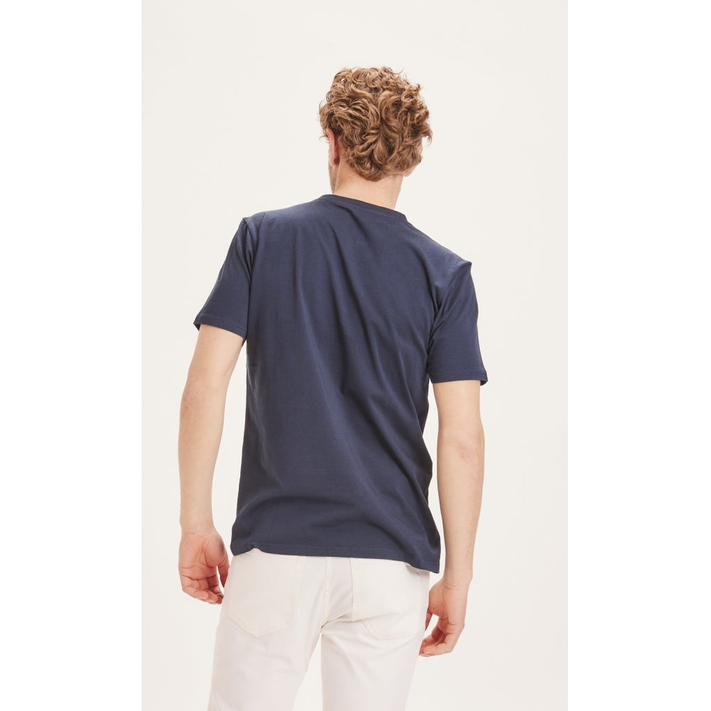 KnowledgeCotton Apparel Alder owl T-shirt - GOTS/Vegan - Total Eclipse